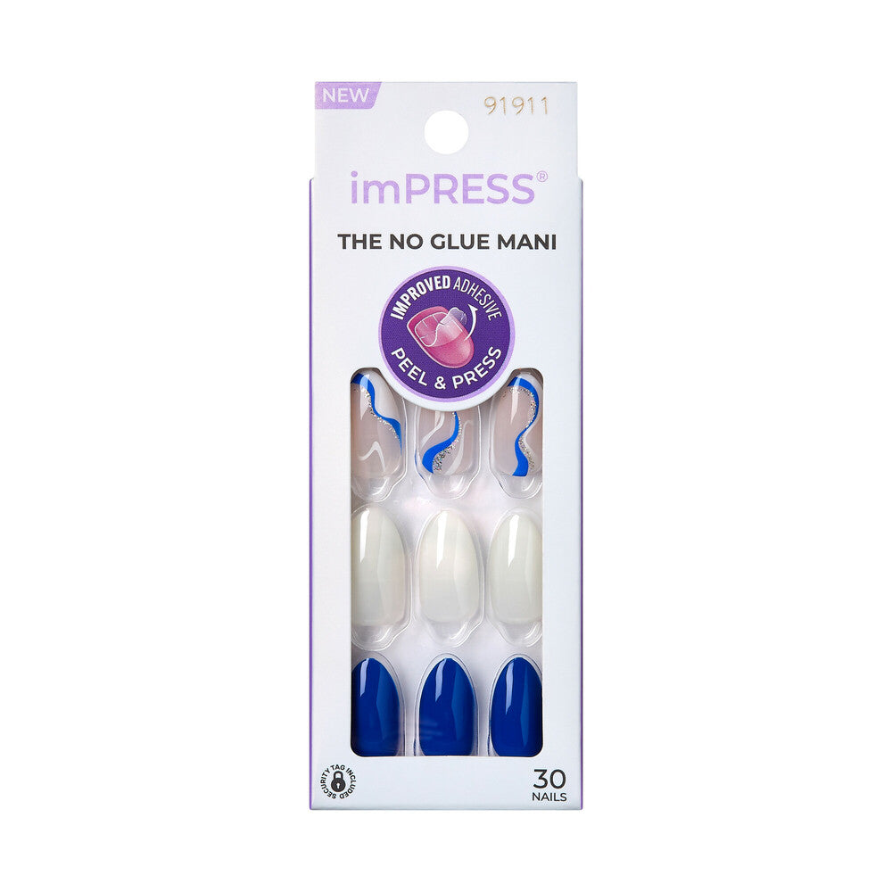IMM46_MAIN "KISS imPRESS Press-On Nails – Modern Colorblock Designs, Short, package front."