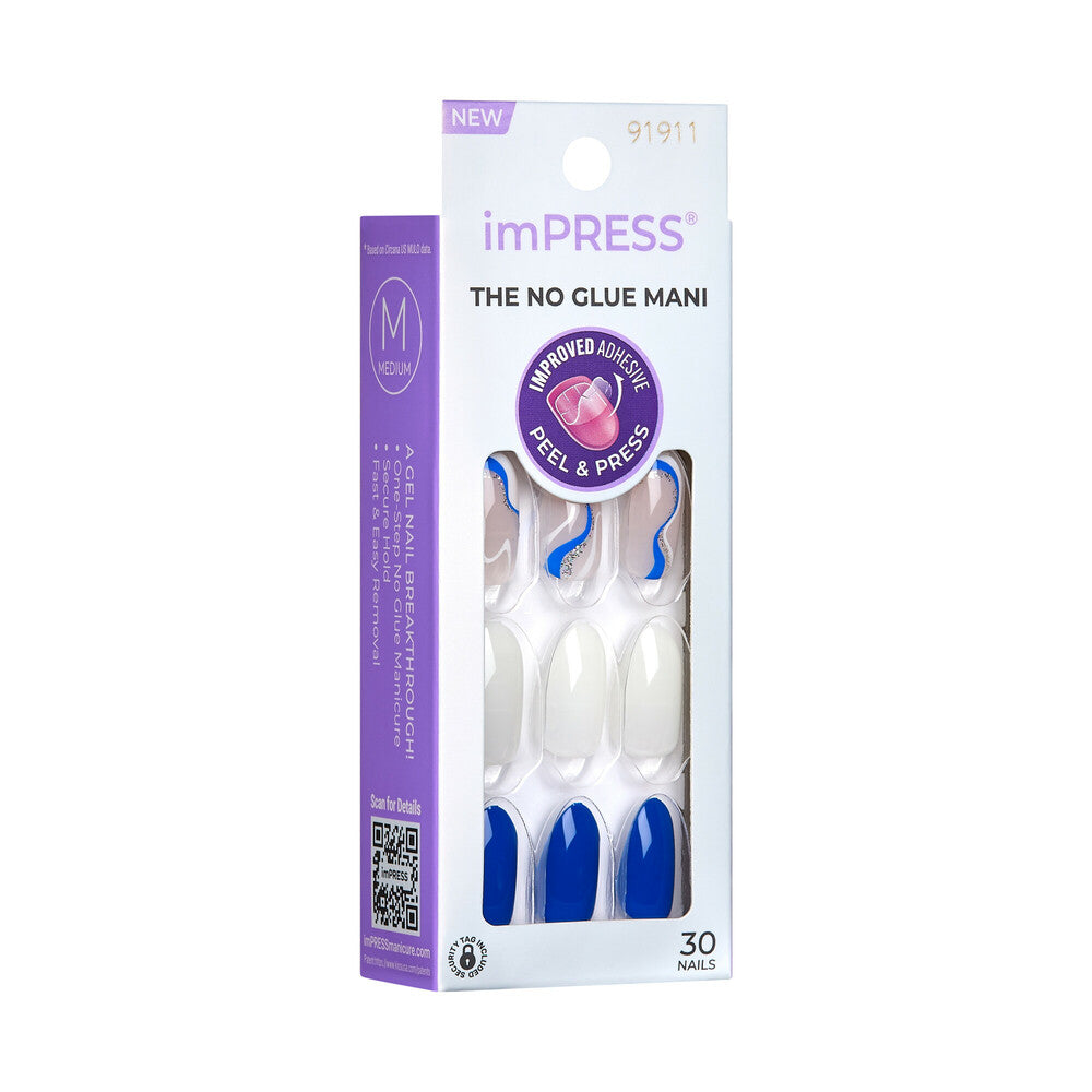 IMM46_extra_007 "KISS imPRESS Press-On Nails – Modern Colorblock Designs, Short product view."