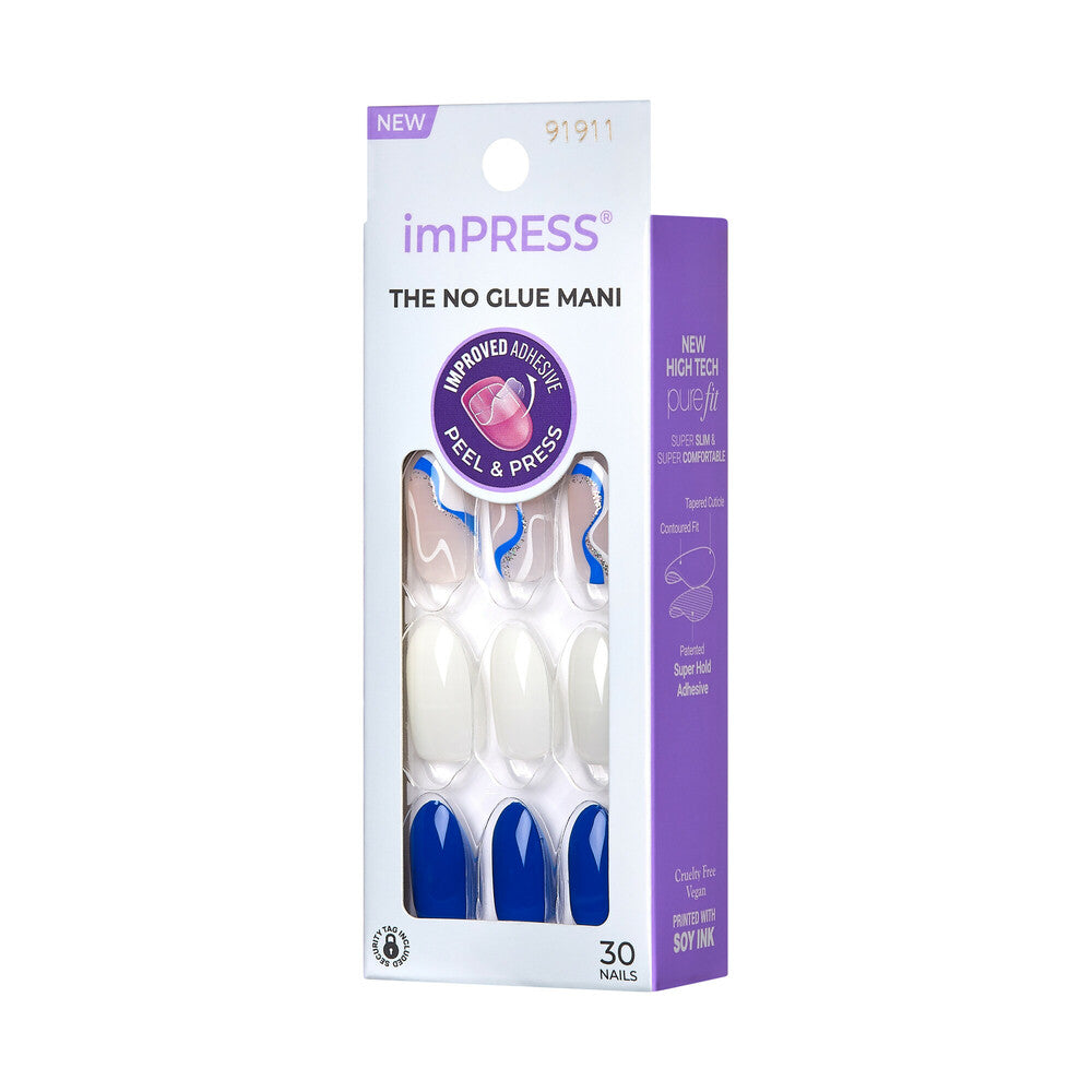 IMM46_extra_008 "KISS imPRESS Press-On Nails – Modern Colorblock Designs, Short, side of package."