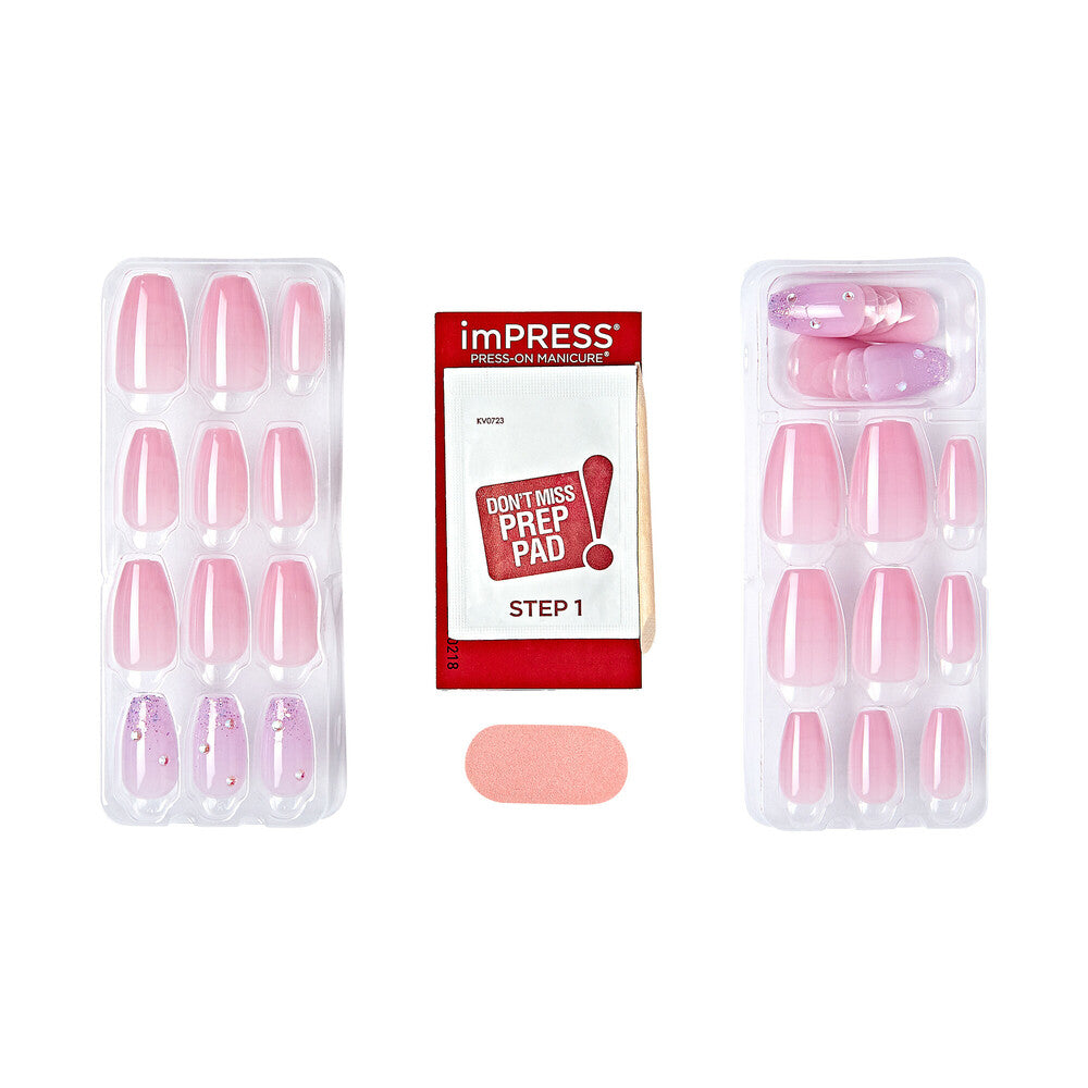 IMM48_extra_005 "KISS imPRESS Press-On Nails – Modern Colorblock Designs, Short product view."