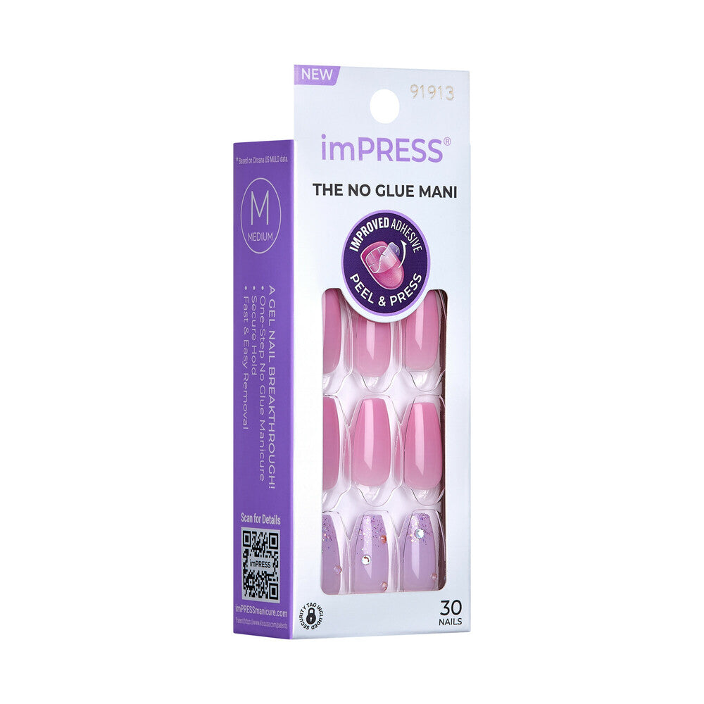 IMM48_extra_006 "KISS imPRESS Press-On Nails – Modern Colorblock Designs, Short product view."