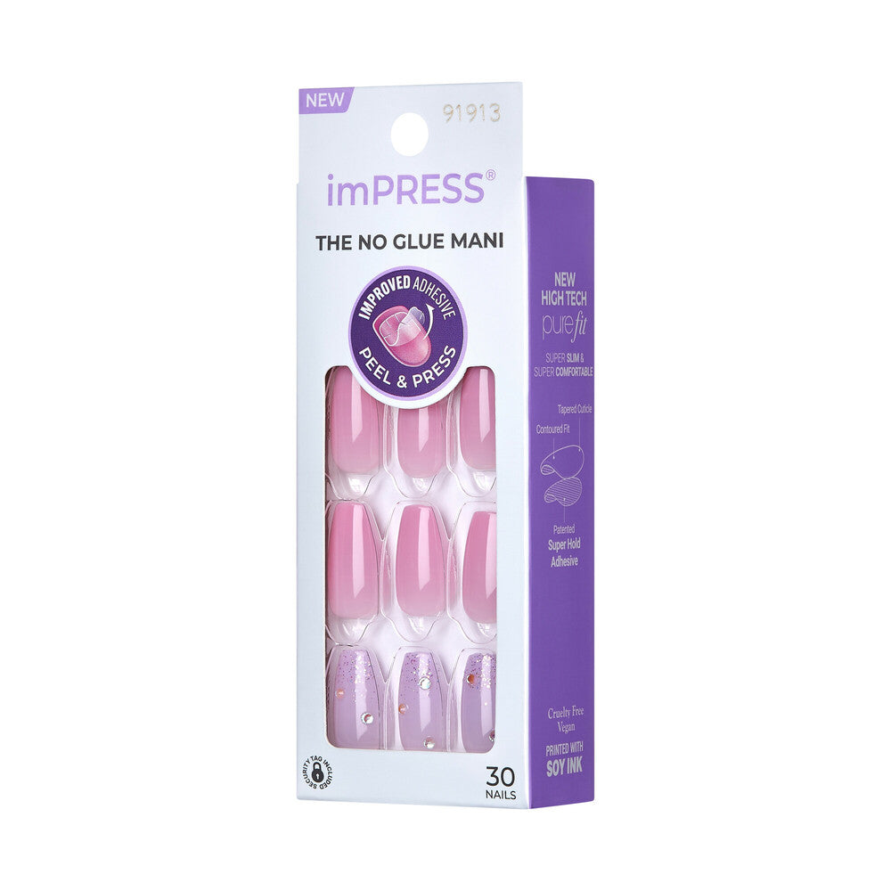 IMM48_extra_007 "KISS imPRESS Press-On Nails – Modern Colorblock Designs, Short, side of package."