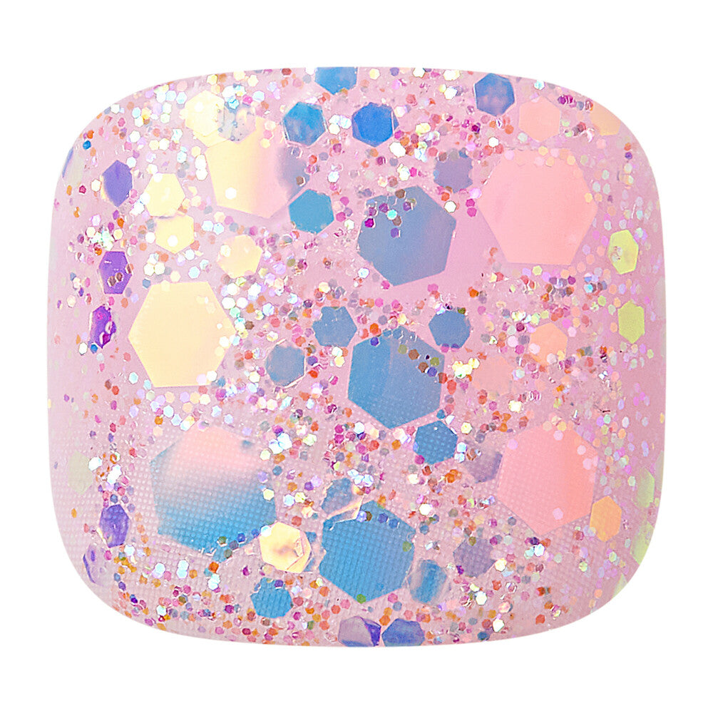 KISS imPRESS Toe Nails – Brave Hearts, Glitter Heart Design Press-On Pedicure product view.