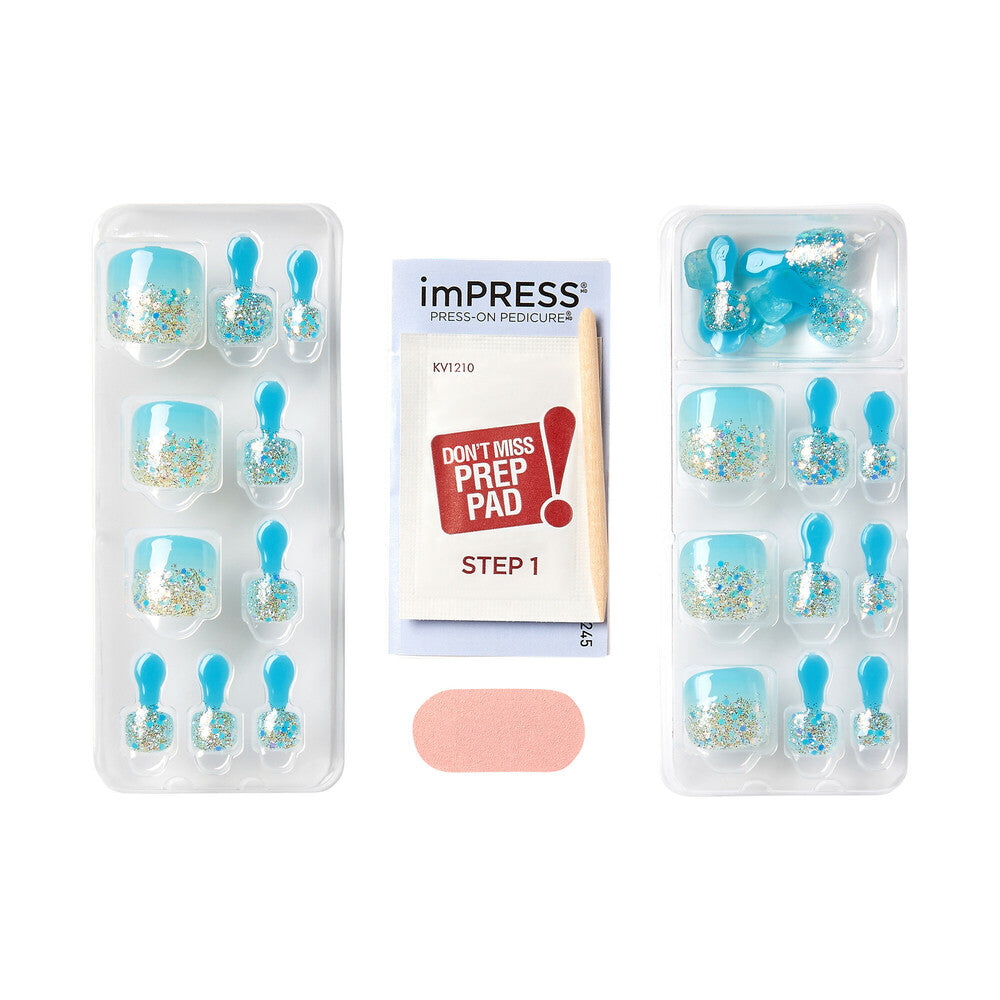 IMT37X_extra_004 "KISS imPRESS Toe Nails – Summer Pedicure Designs, Press-On Toenails product view."