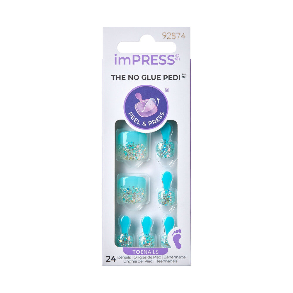 IMT37X_MAIN "KISS imPRESS Toe Nails – Summer Pedicure Designs, Press-On Toenails in Last Flowers, package front."