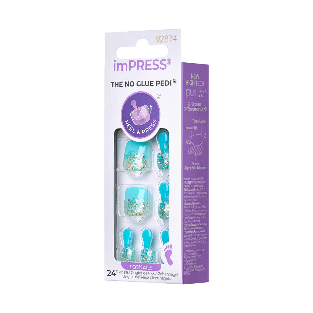 IMT37X_extra_006 "KISS imPRESS Toe Nails – Summer Pedicure Designs, Press-On Toenails, side of package."
