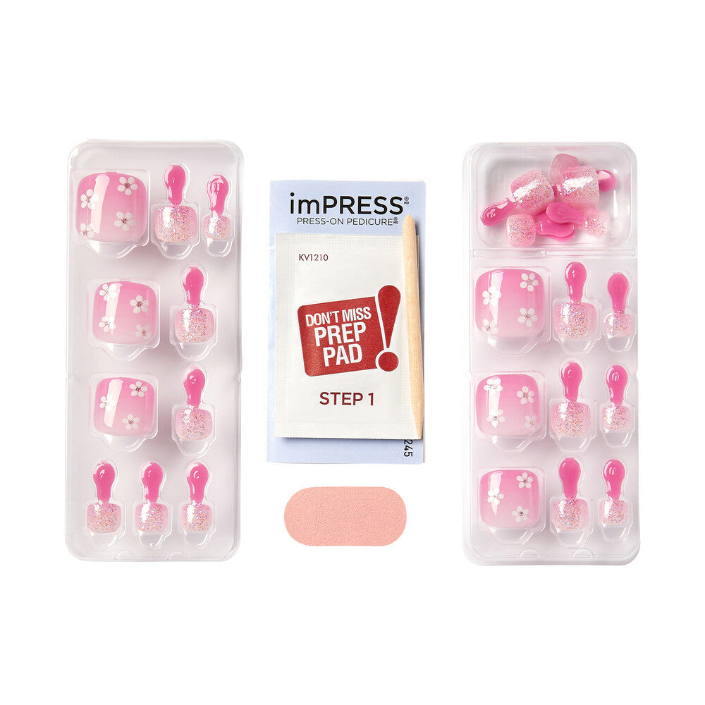 IMT39X_extra004 "KISS imPRESS Toe Nails – Summer Pedicure Designs, Press-On Toenails product view."