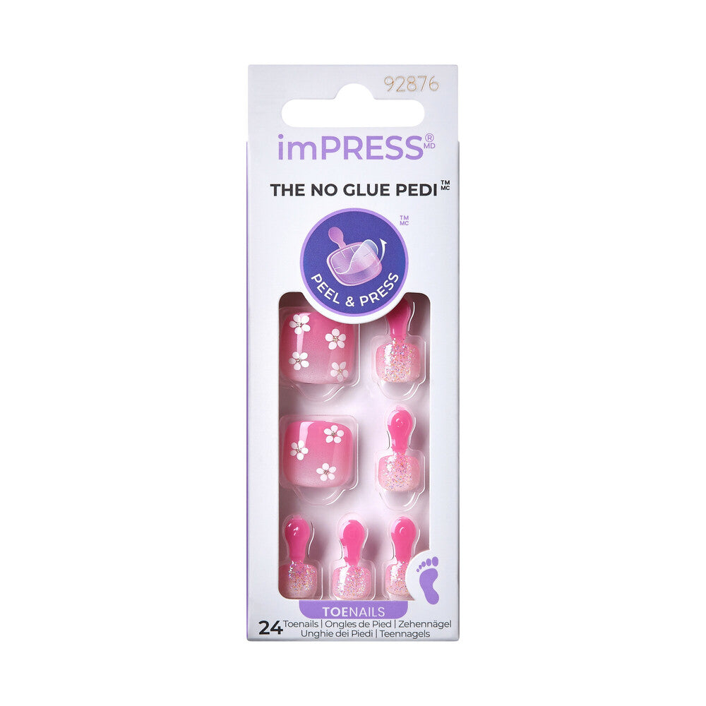 IMT39X_MAIN "KISS imPRESS Toe Nails – Summer Pedicure Designs, Press-On Toenails in Summer Memories, package front."