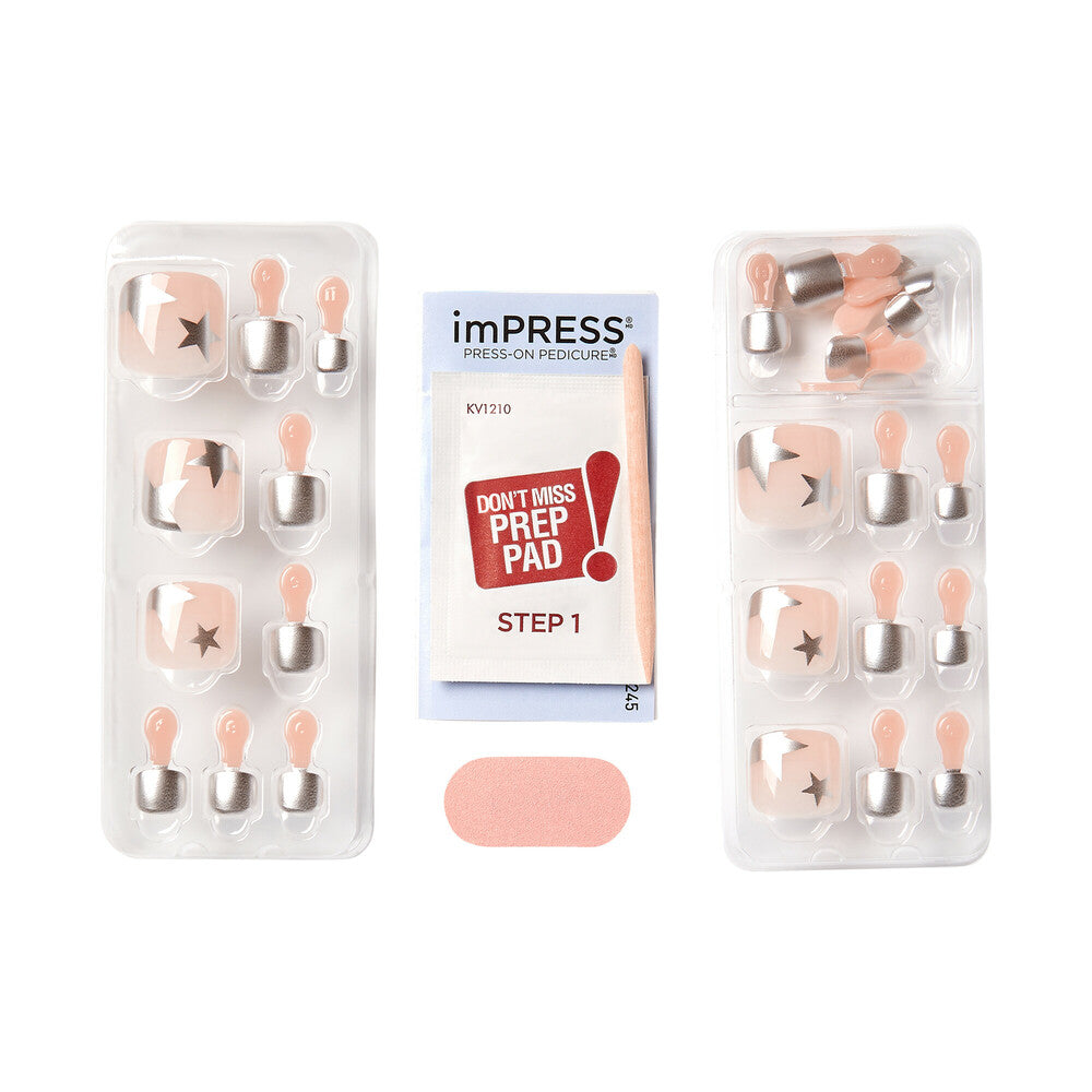 IMT41X_extra_004 "KISS imPRESS Toe Nails – Summer Pedicure Designs, Press-On Toenails product view."