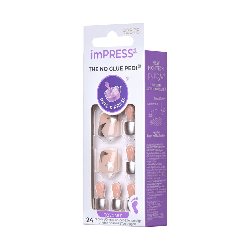 IMT41X_extra_006 "KISS imPRESS Toe Nails – Summer Pedicure Designs, Press-On Toenails, side of package."