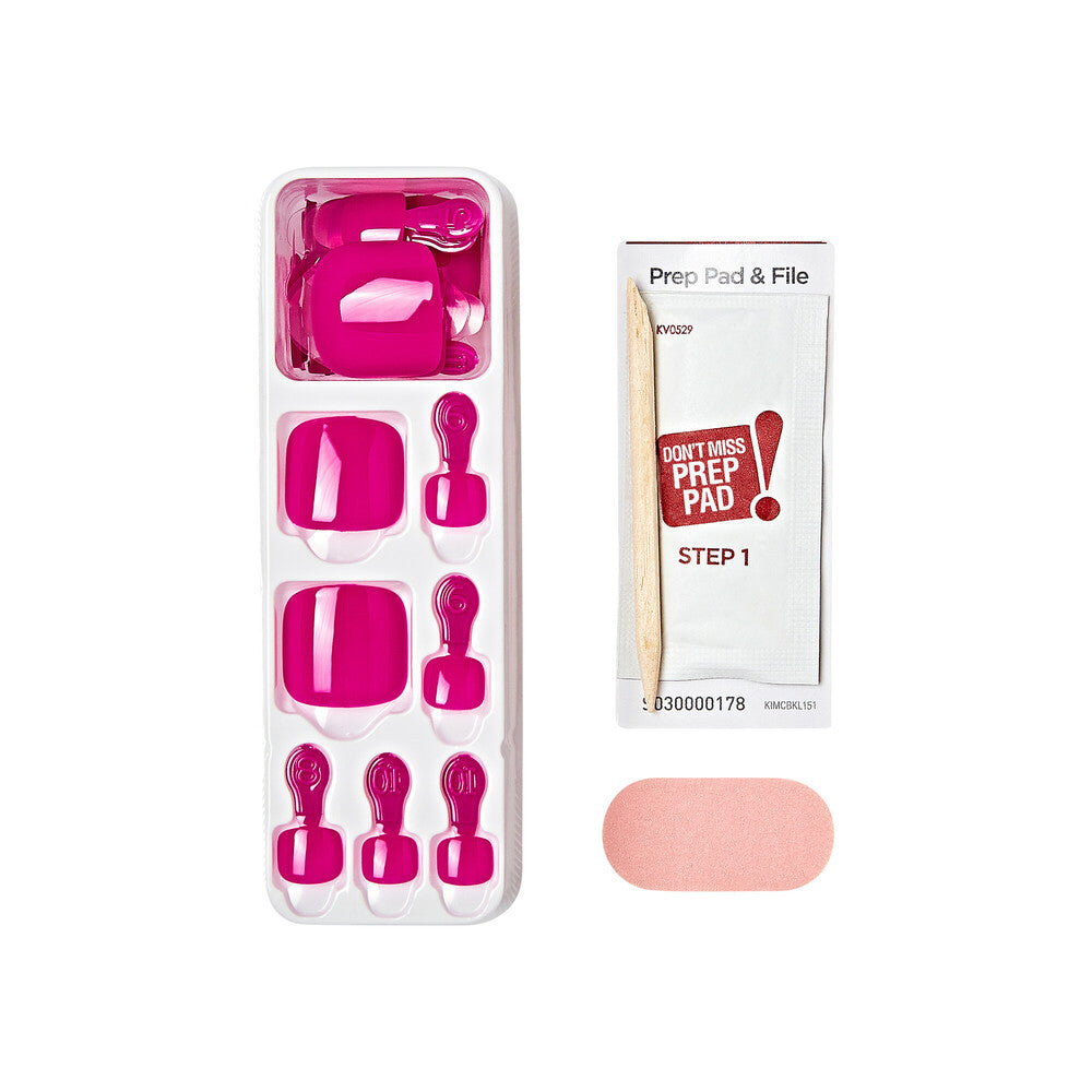 IMT503_extra_004 "KISS imPRESS Color Toe Nails – Vibrant Solid Shades Press-On Pedicure product view."