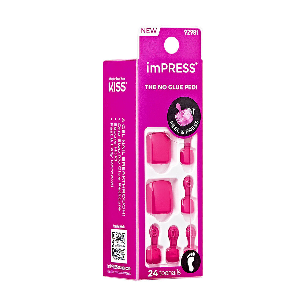 IMT503_extra_005 "KISS imPRESS Color Toe Nails – Vibrant Solid Shades Press-On Pedicure product view."