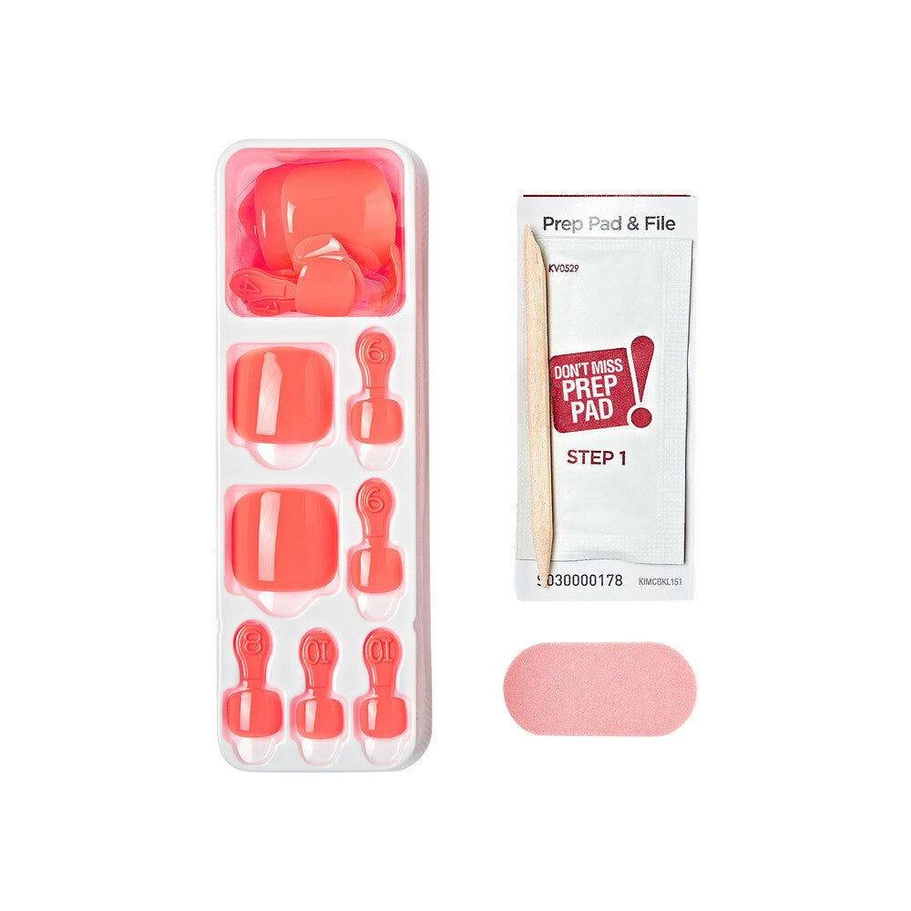 IMT504_extra_004 "KISS imPRESS Color Toe Nails – Vibrant Solid Shades Press-On Pedicure product view."