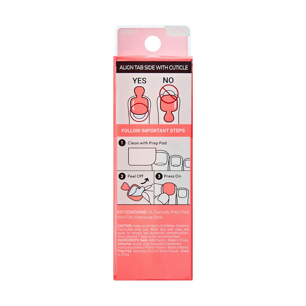 IMT504_extra_007 "KISS imPRESS Color Toe Nails – Vibrant Solid Shades Press-On Pedicure, package back."