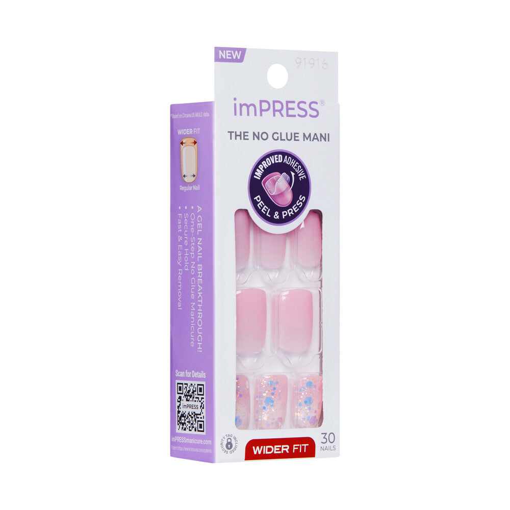 IMW03_extra_005 "KISS imPRESS Press-On Nails – Wider Fit, Short Length, Glossy Designs product view."
