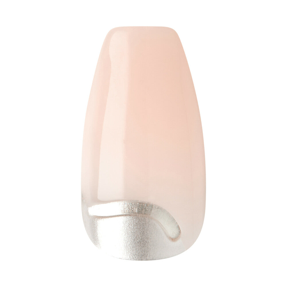 KISS Nail Drip Press-On Nails – Big Drip, Sculpted Medium, Chrome French Tip product view.