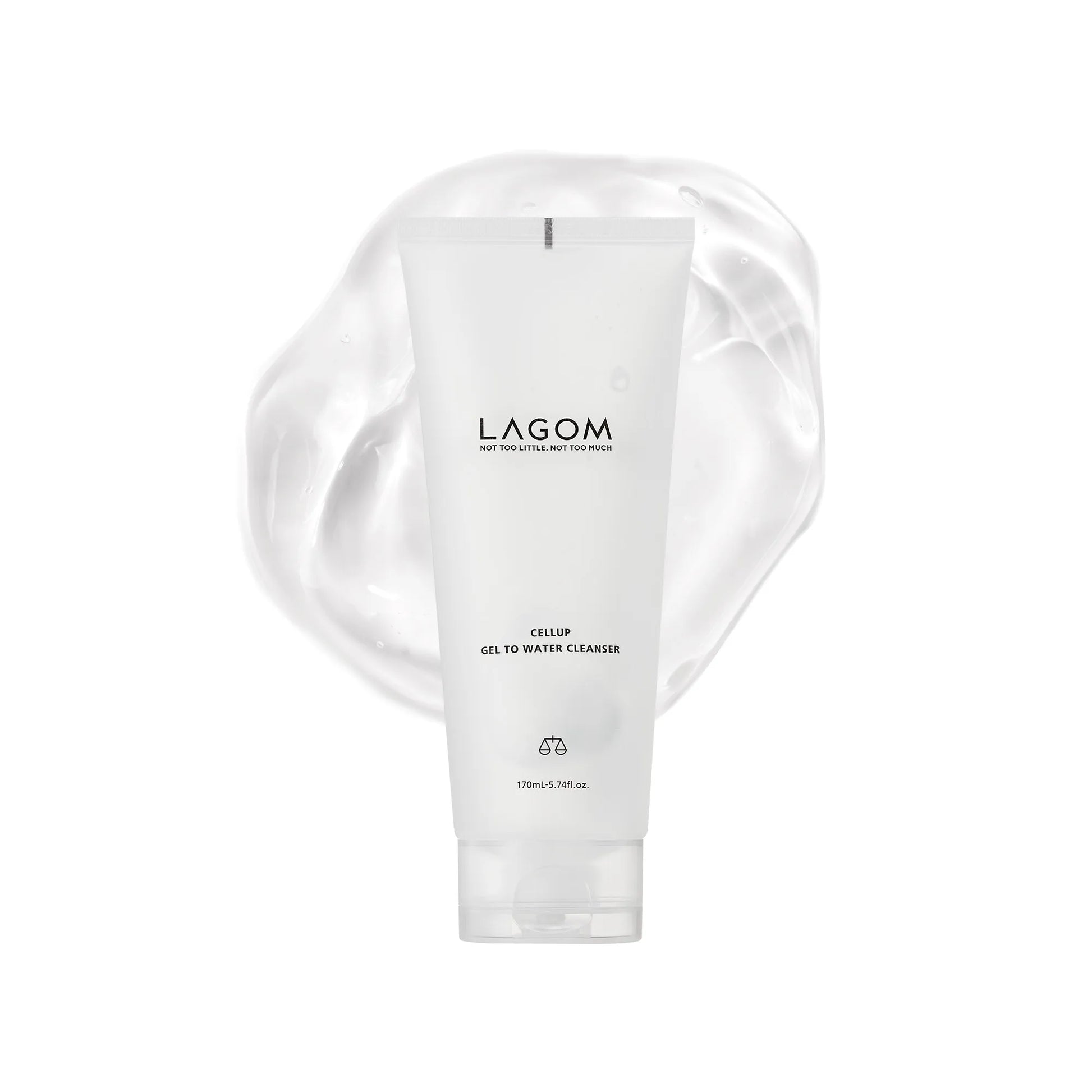 LAGOM Cellup Gel-to-Water Cleanser - Hydrating Morning Cleanser with 85% Skincare Ingredients, Mildly Acidic pH for Sensitive Skin (170ml / 5.74 fl.oz), main product view.