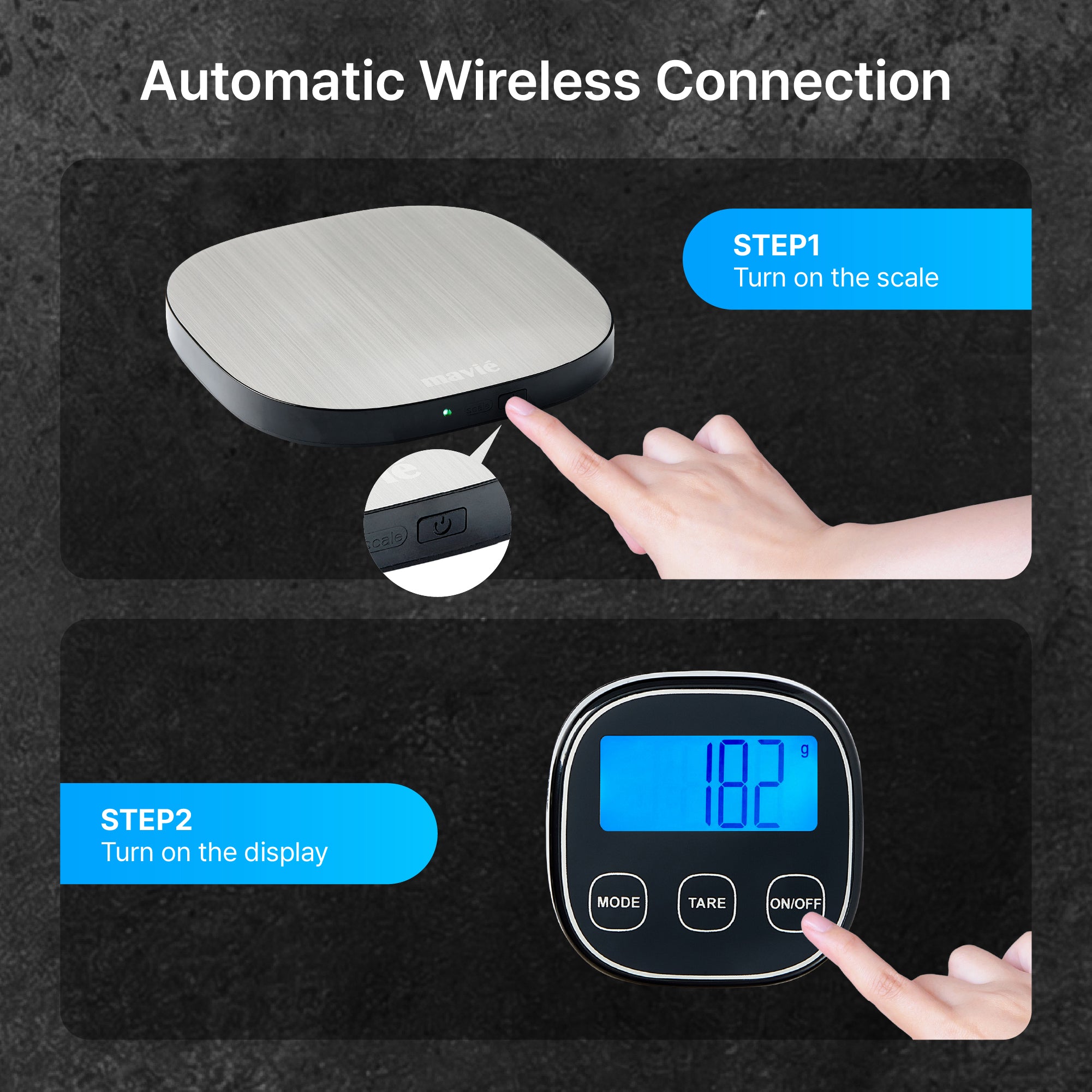 Wireless Digital Kitchen Scale with Detachable Magnetic Display – Stainless Steel Food Scale for Baking & Meal Prep