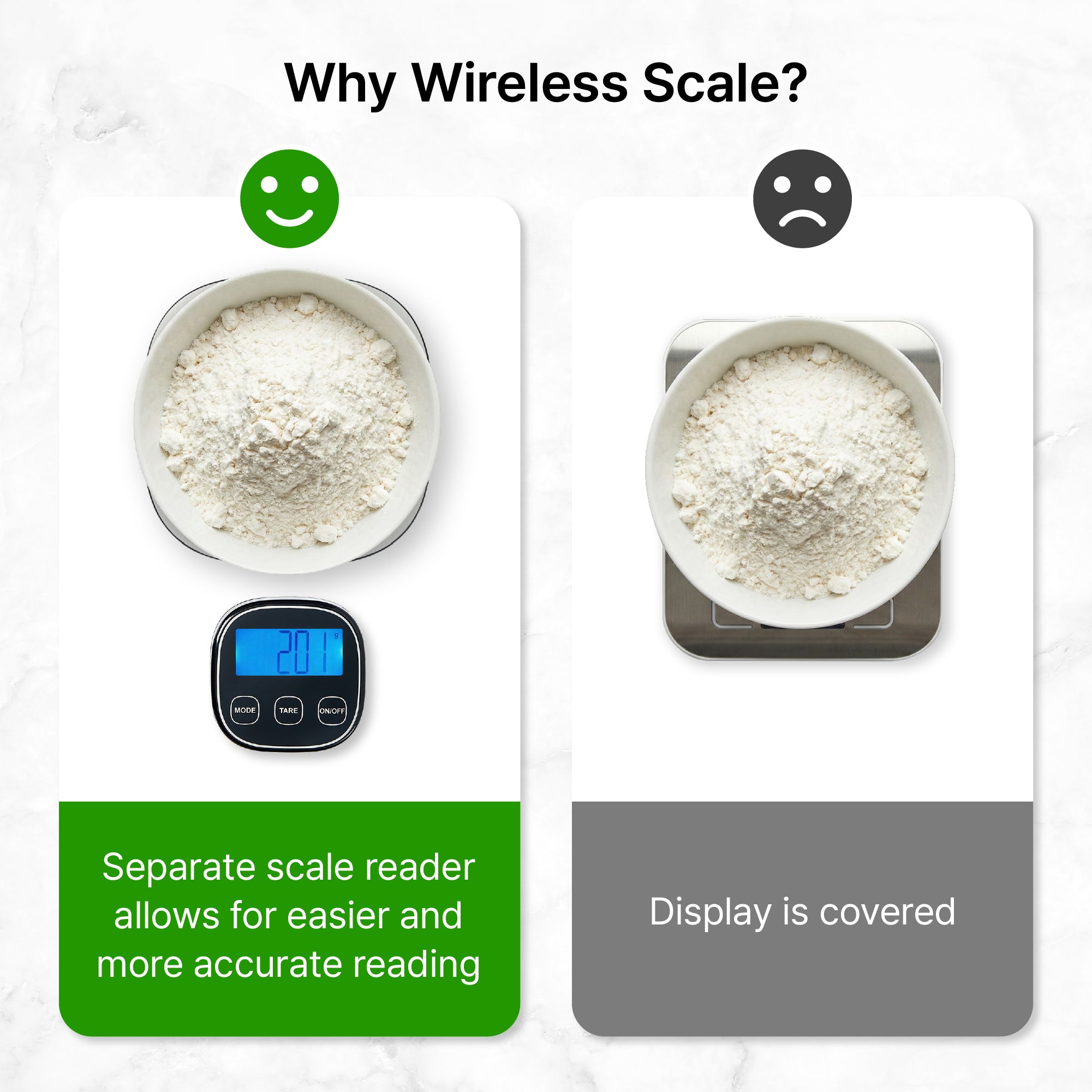 Wireless Digital Kitchen Scale with Detachable Magnetic Display – Stainless Steel Food Scale for Baking & Meal Prep