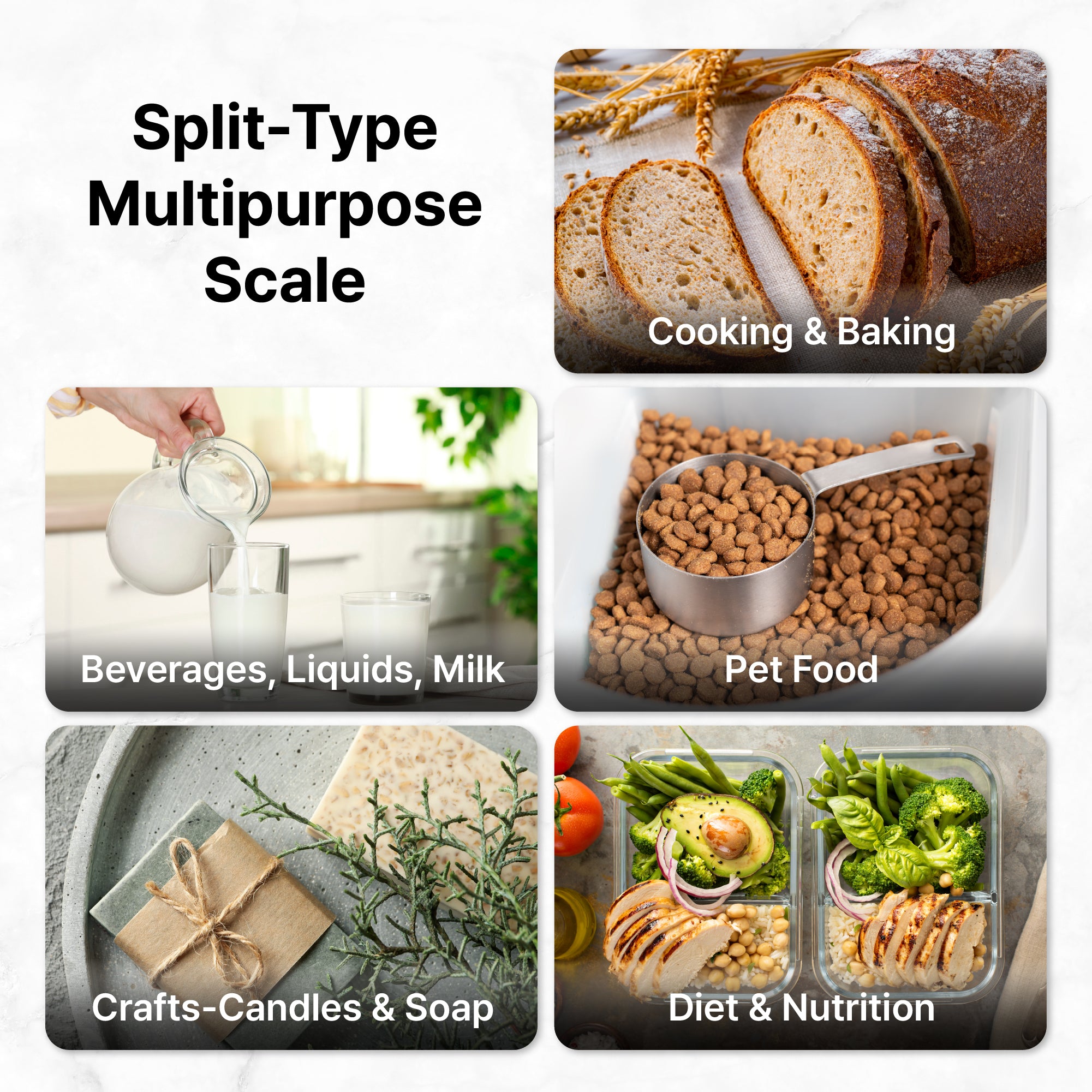 Wireless Digital Kitchen Scale with Detachable Magnetic Display – Stainless Steel Food Scale for Baking & Meal Prep