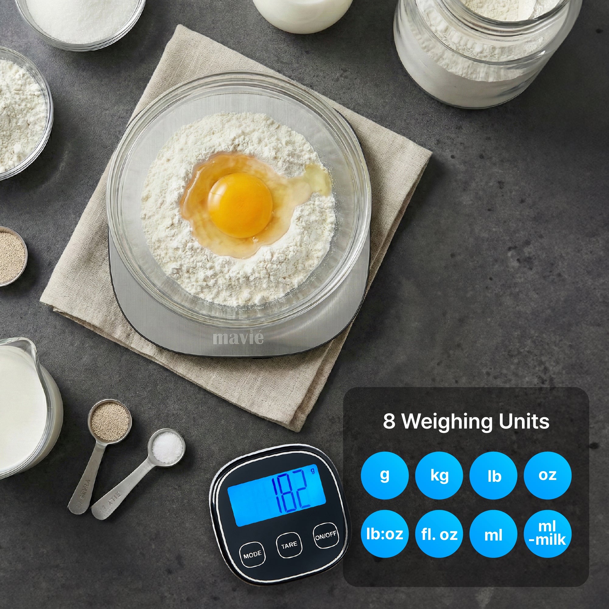 Wireless Digital Kitchen Scale with Detachable Magnetic Display – Stainless Steel Food Scale for Baking & Meal Prep