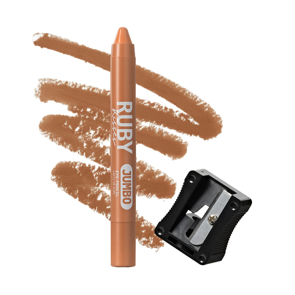 Ruby Kisses Jumbo Eye Pencil with Sharpener – Smooth, Multi-Purpose Eye Makeup Stick__Toffee