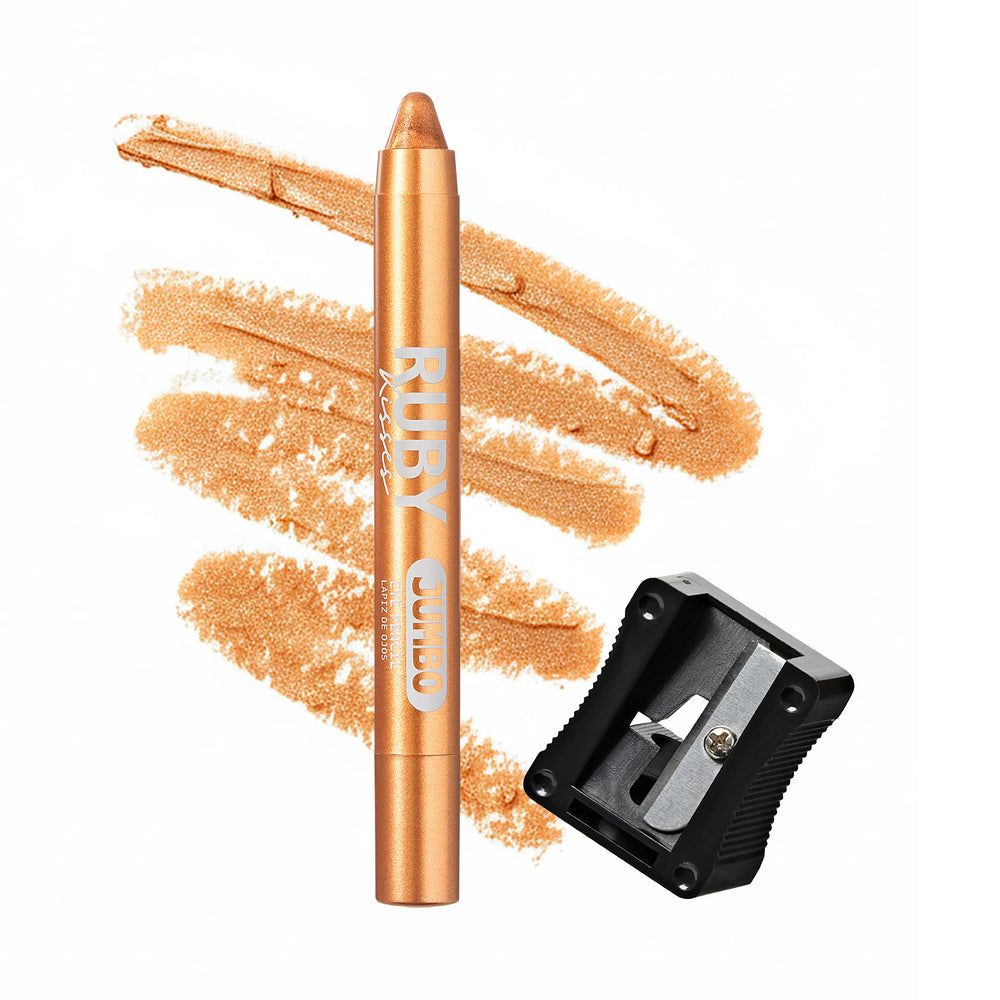 Ruby Kisses Jumbo Eye Pencil with Sharpener – Smooth, Multi-Purpose Eye Makeup Stick__Shimmer Gold