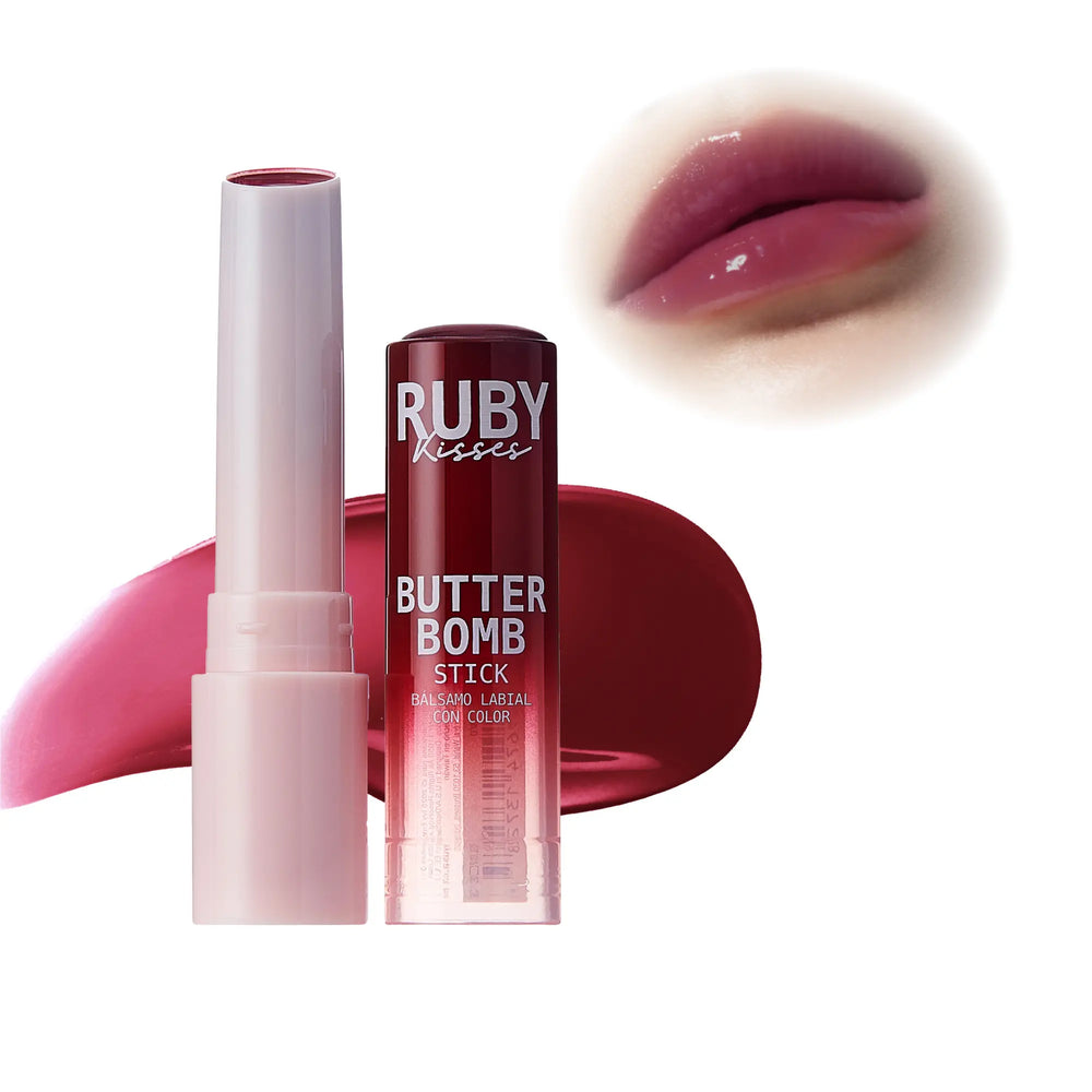 Butter Bomb Lip Balm – High Shine Tinted Gloss & Hydrating Lipstick With Shea Butter__Merlot