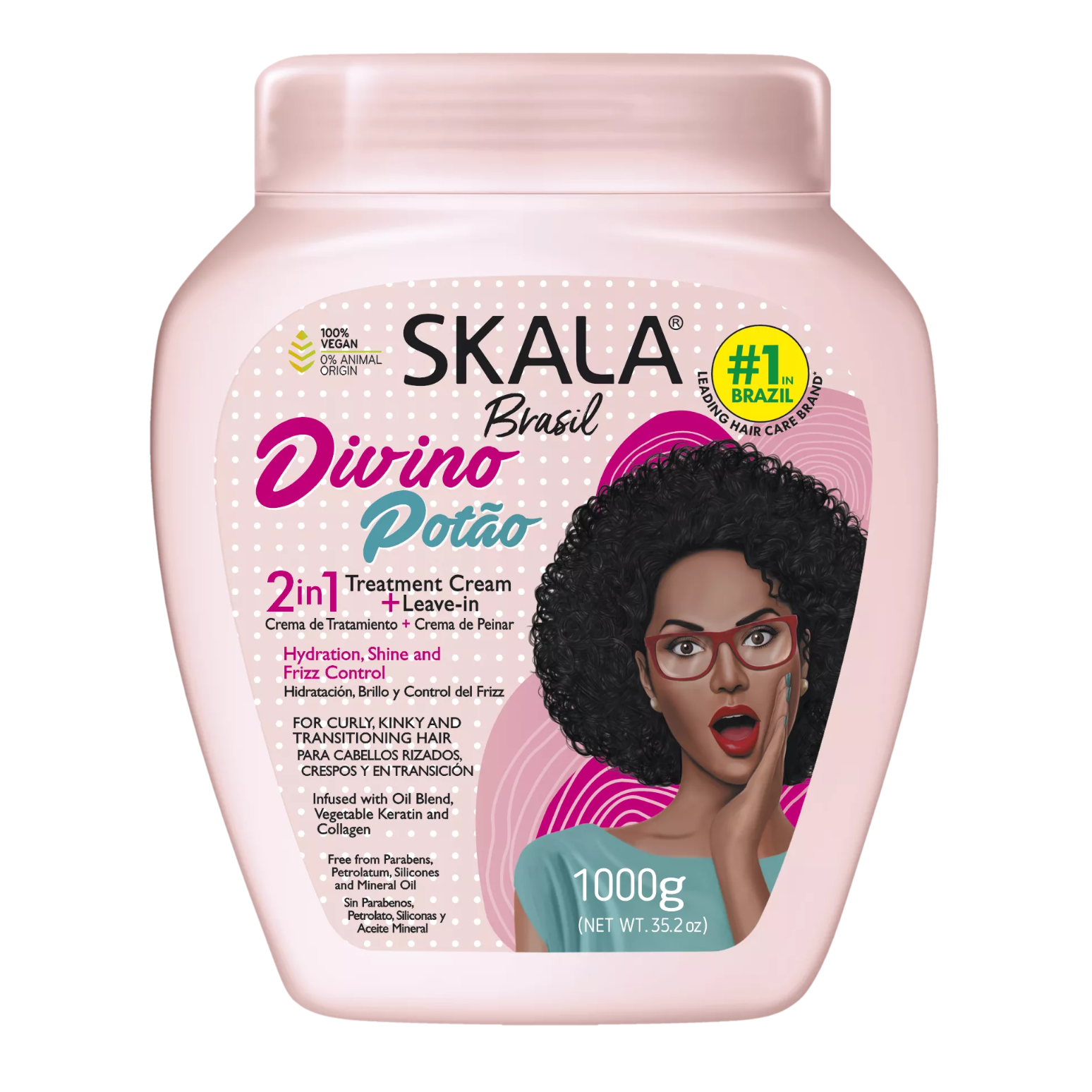 SKALA #MaisCachos 2-in-1 Curl Treatment Cream – Deep Hydration & Curl Definition (35.3oz)