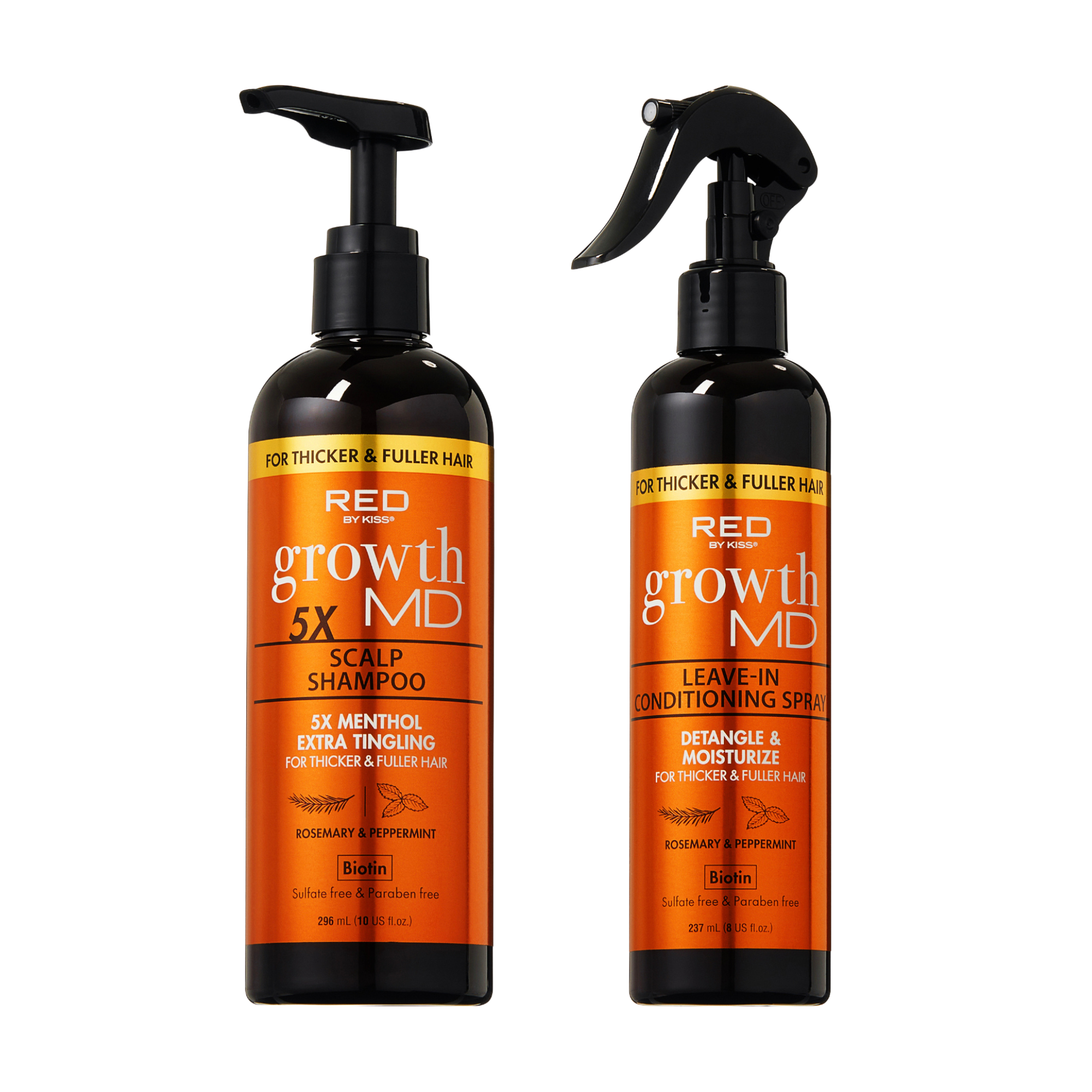 RED by KISS Growth MD Shampoo & Leave-In Conditioning Spray Set
