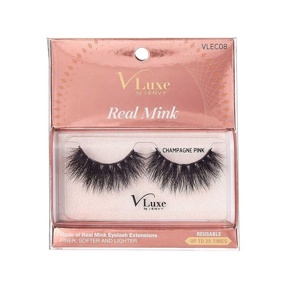 Real Mink Lashes - Champagne Pink__Vluxe_VLEC08_main