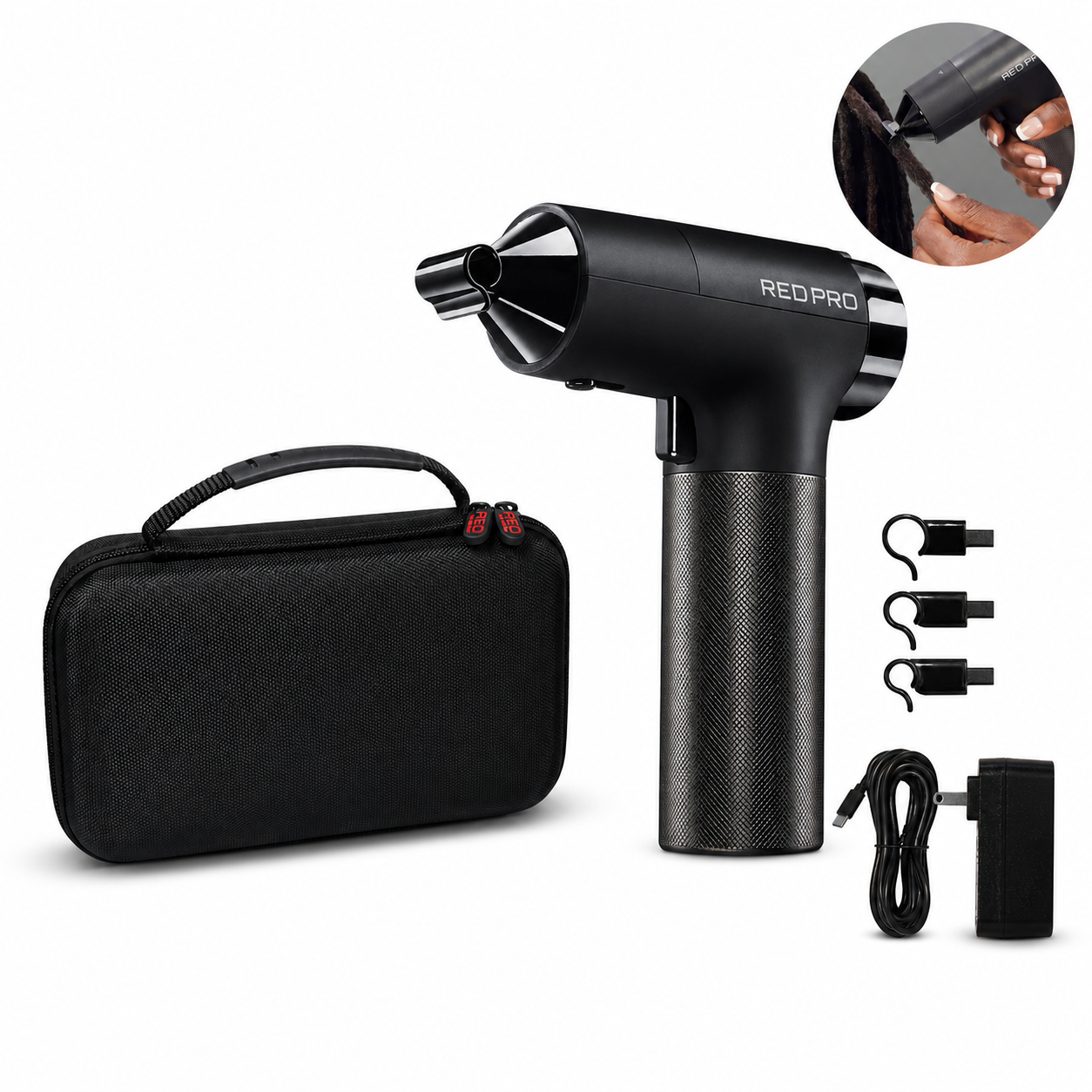 RED PRO LOC-KING Cordless Auto Loc Styler with a Pouch