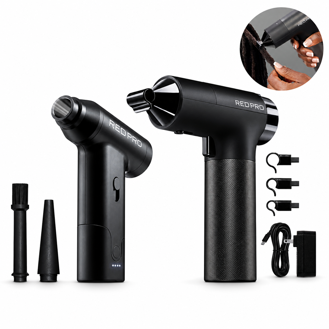 RED PRO LOC-KING Cordless Auto Loc Styler & Jet King Cordless Electric Compressed Air Blower