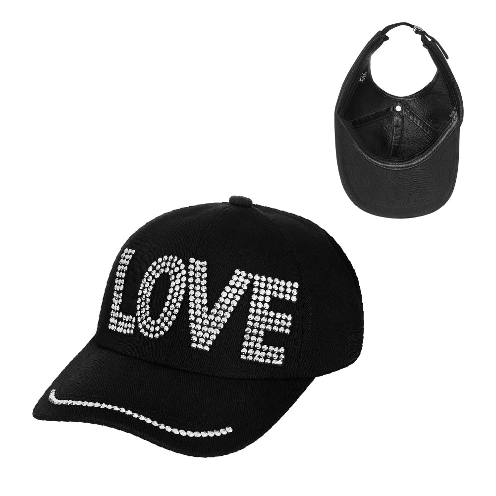 fh064_extra_003 "Arria Backless Baseball Cap - Satin Lined Ponytail Hat for Curly & Natural Hair - Adjustable Open Back Sun Hat for High Bun, Updos & Top Knots, package back."
