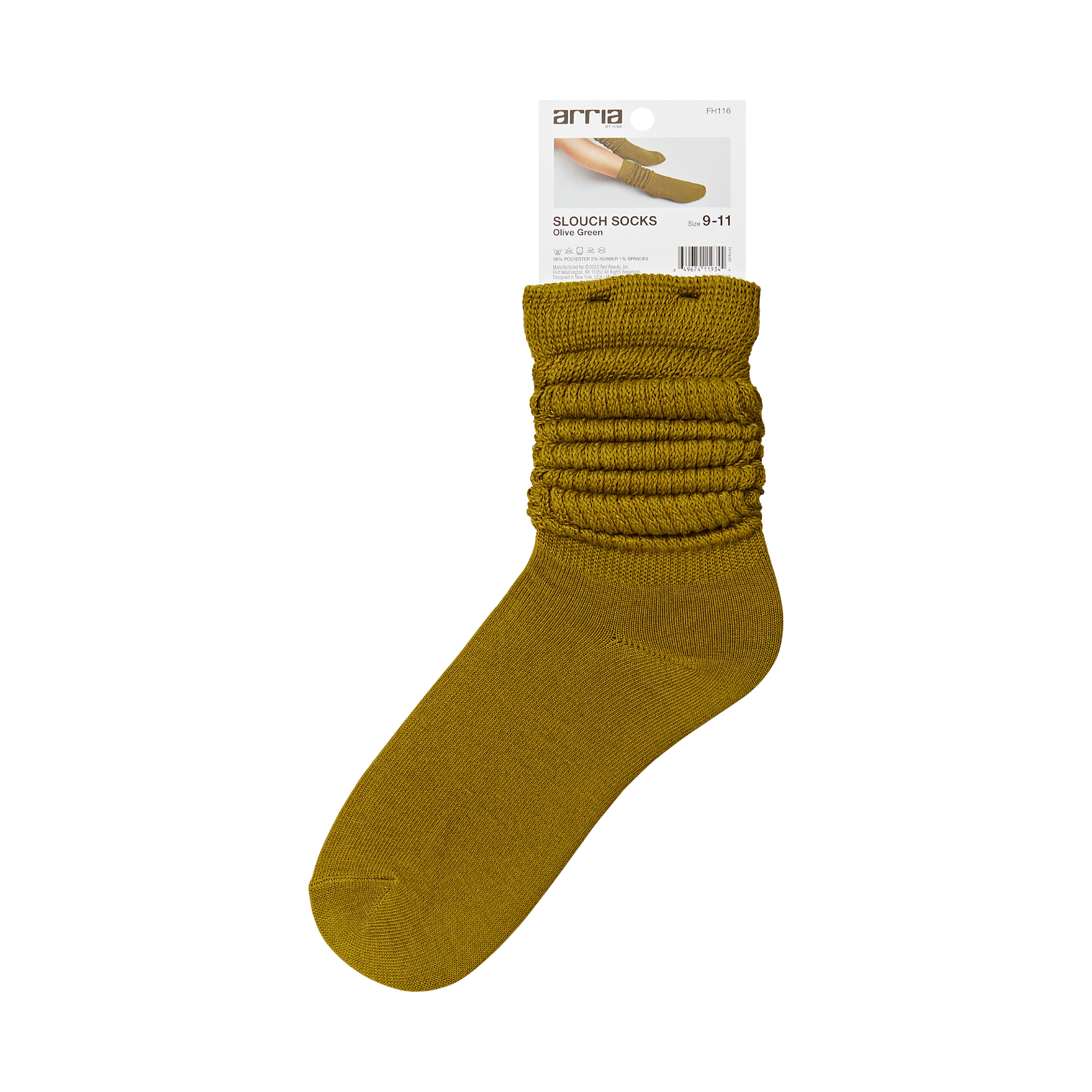 fh116_extra_005 "ARRIA Extra Long Soft Cotton Trendy Slouch Socks – Classic Everyday Neutrals, 80s Retro Heavy Scrunch, package back."