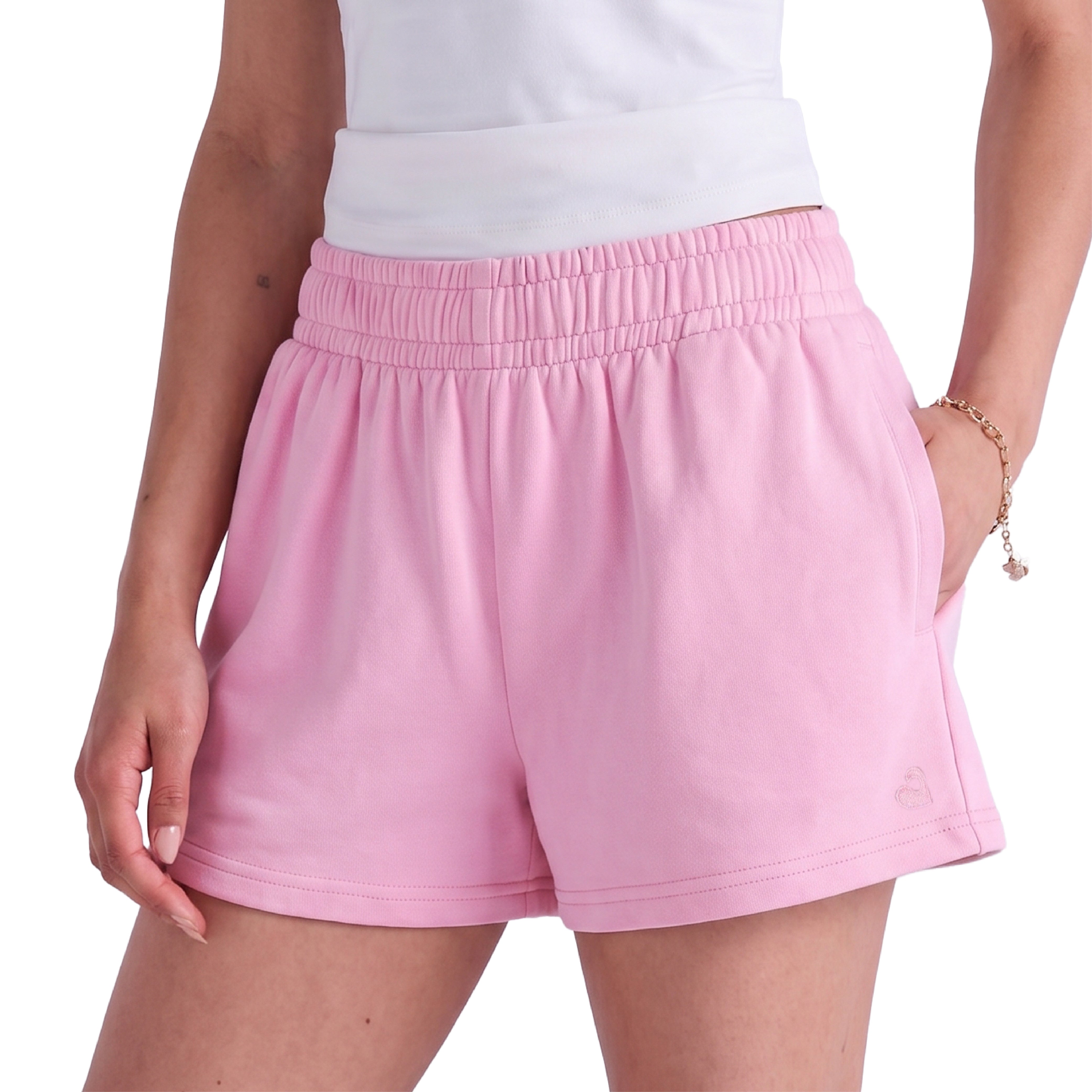 fh561_fh562_fh563_fh564_fh565_main"Arria Cozy French Terry Convertible Relaxed Sweat Shorts product view."