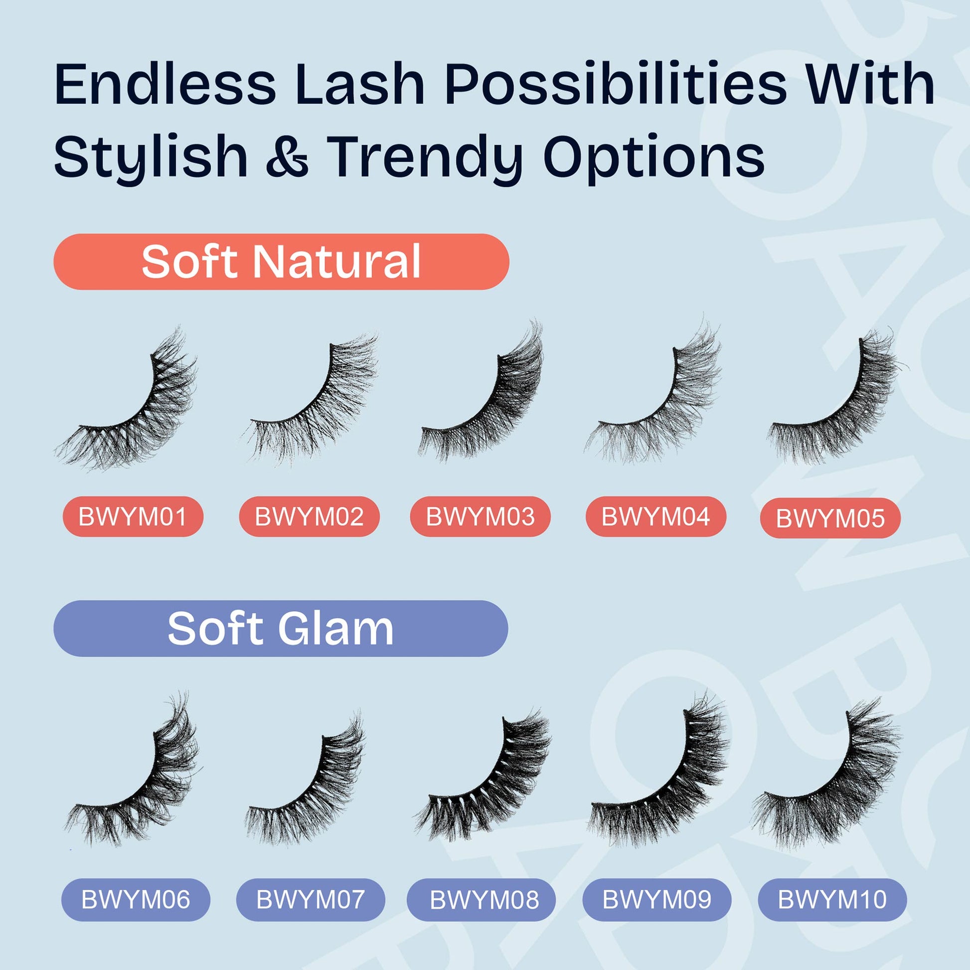displayall_image_003 "Broadway False Lashes Multipack - Faux Mink Wispy Volume Strip Eyelashes product view."