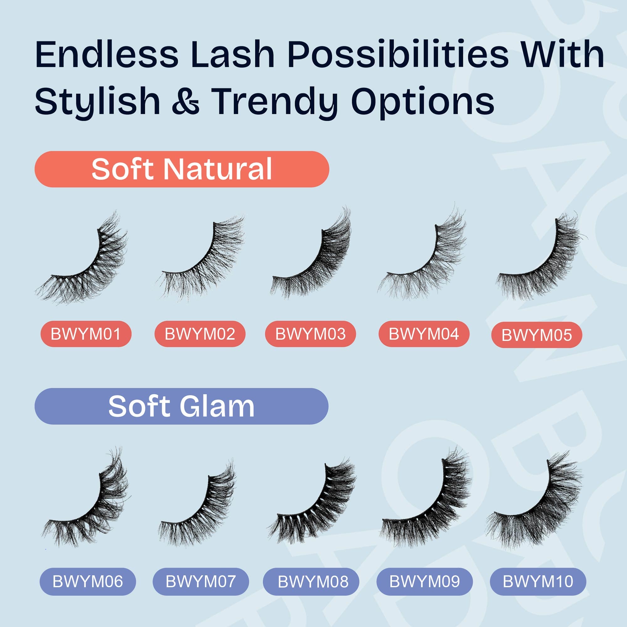 displayall_image_003 "Broadway False Lashes Multipack - Faux Mink Wispy Volume Strip Eyelashes product view."
