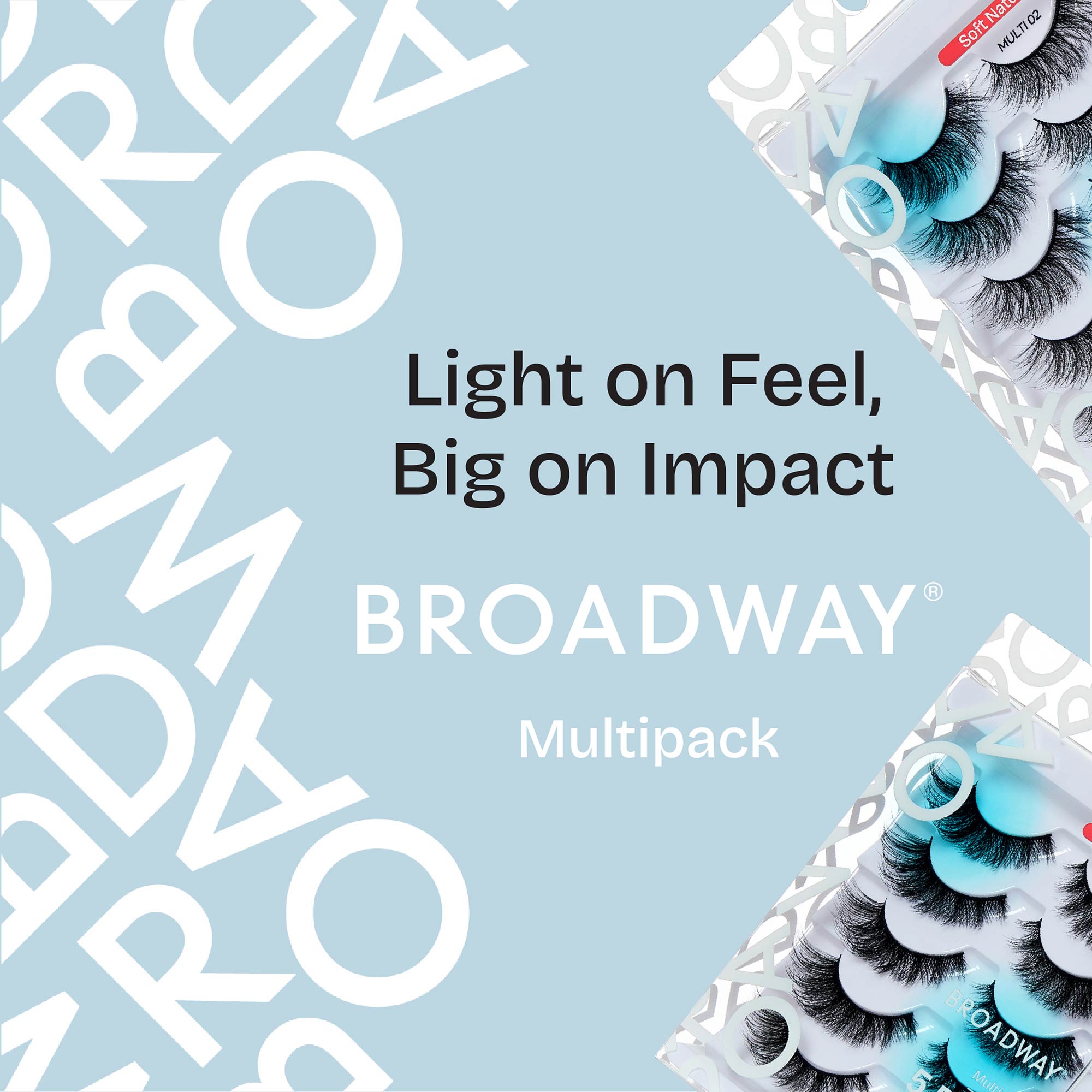 displayall_image_005 "Broadway False Lashes Multipack - Faux Mink Wispy Volume Strip Eyelashes product view."