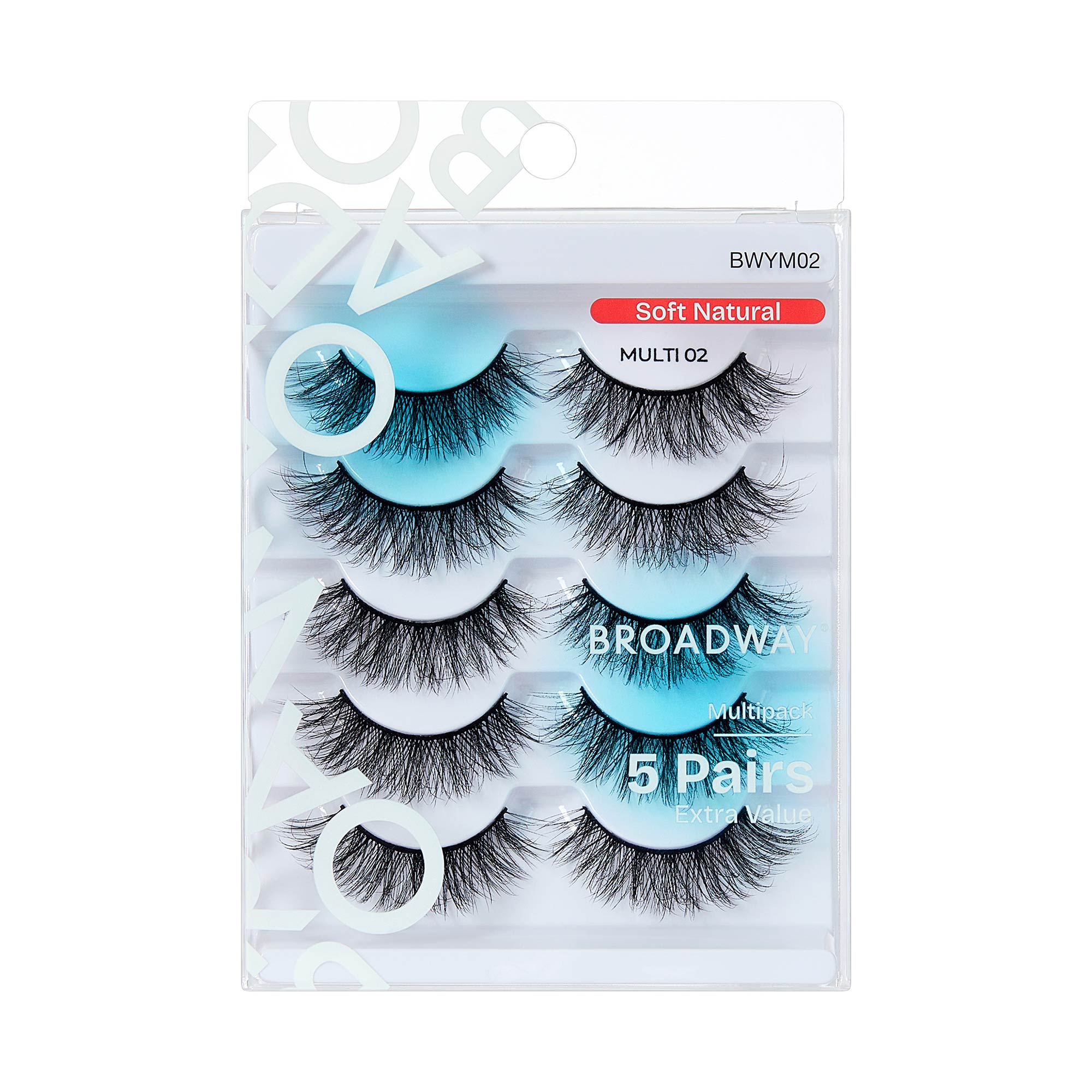 BWYM02_extra_008 "Broadway False Lashes Multipack - Faux Mink Wispy Volume Strip Eyelashes, package front."