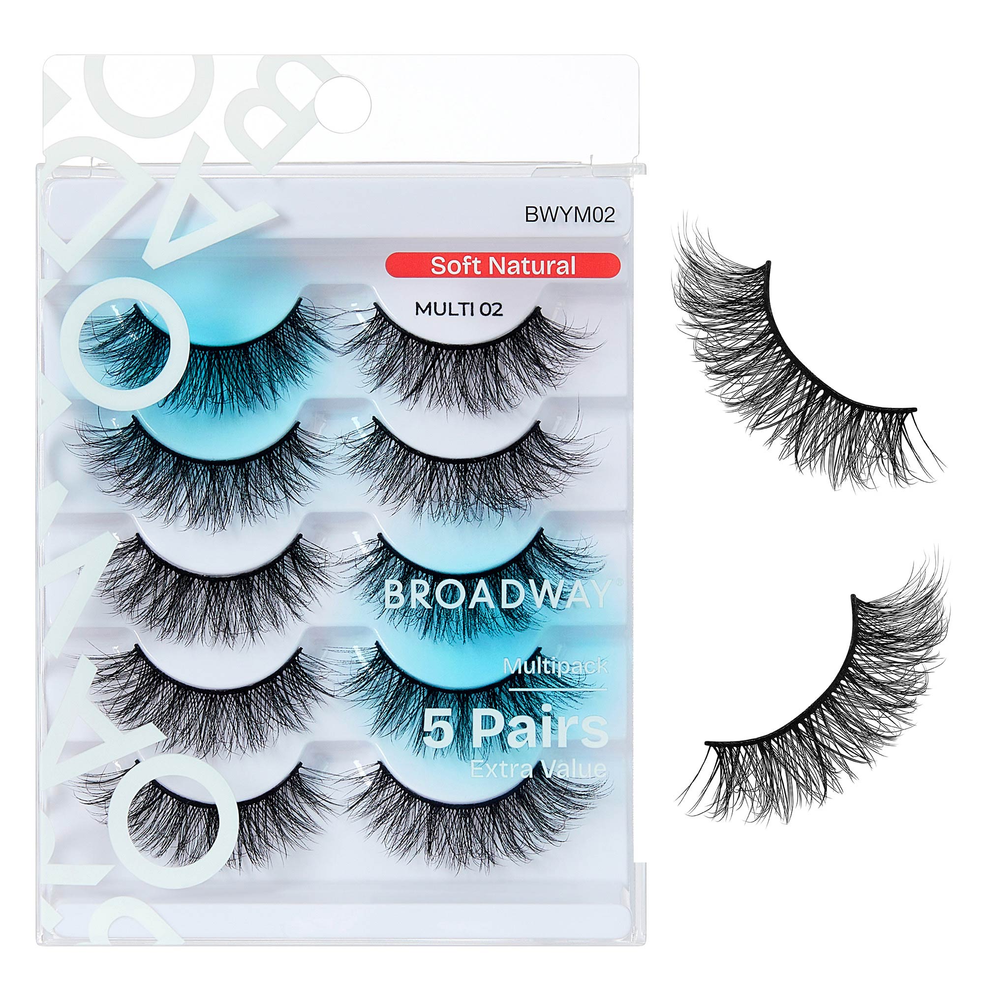 BWYM02_extra_007 "Broadway False Lashes Multipack - Faux Mink Wispy Volume Strip Eyelashes product view."