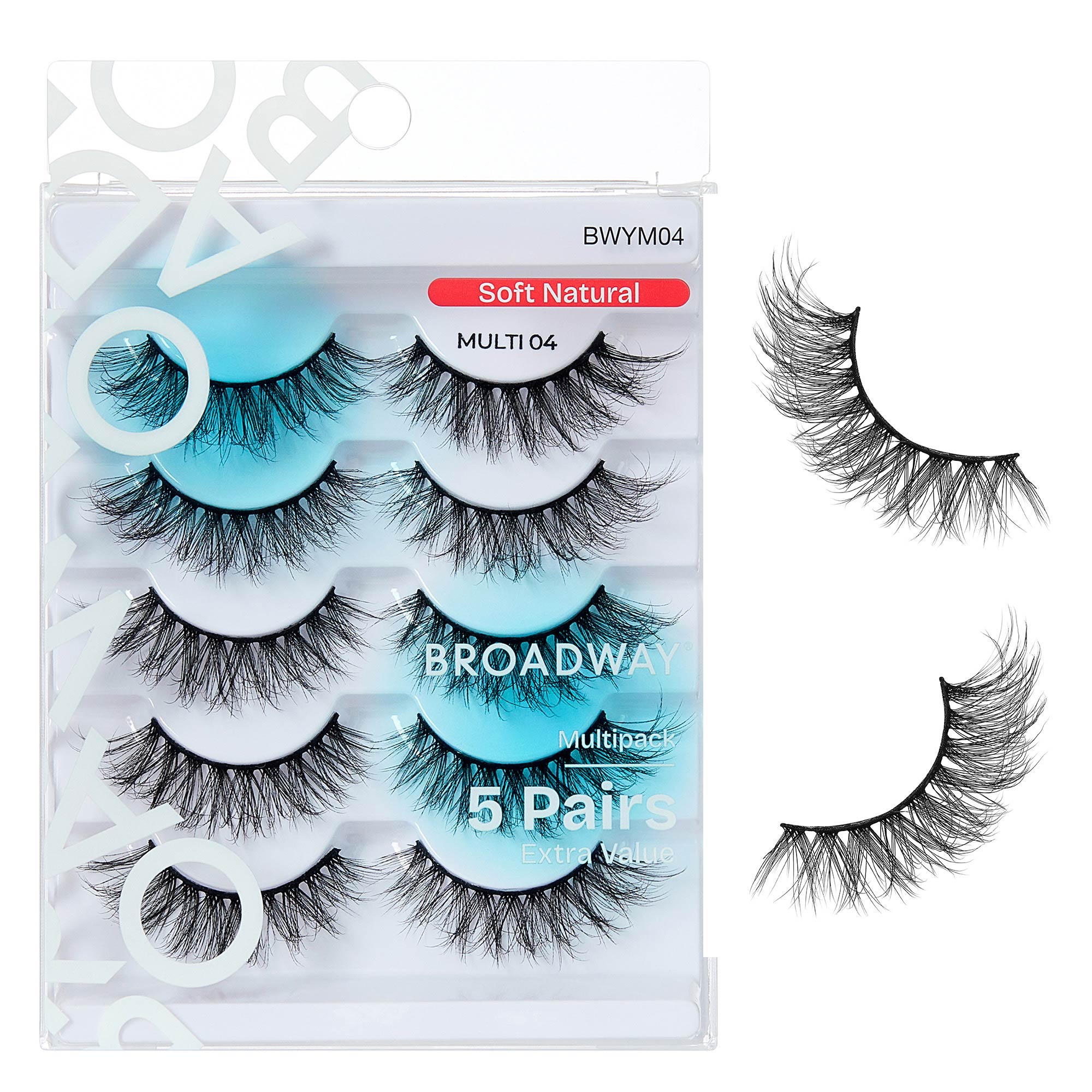 BWYM04_extra_007 "Broadway False Lashes Multipack - Faux Mink Wispy Volume Strip Eyelashes product view."