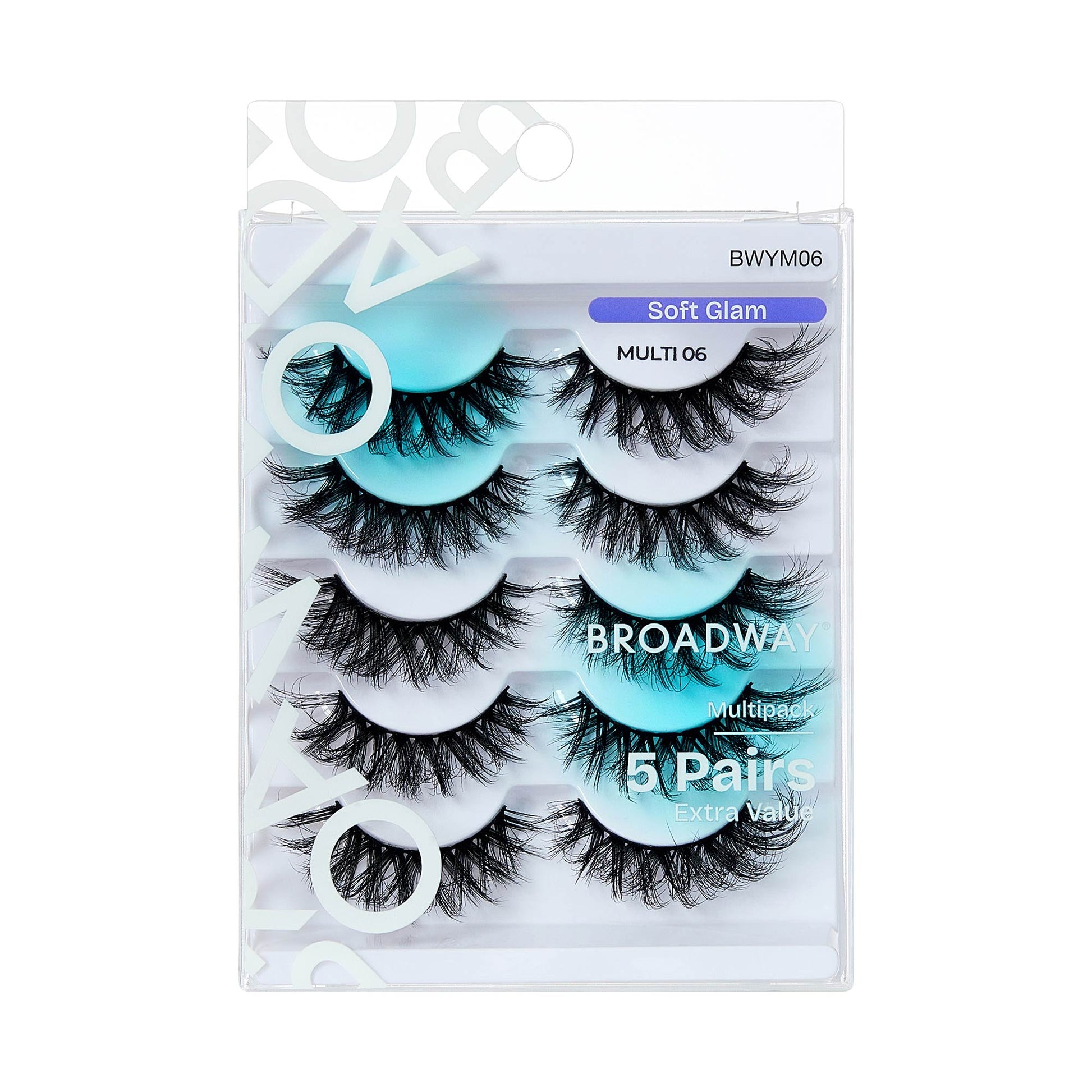 BWYM06_extra_008 "Broadway False Lashes Multipack - Faux Mink Wispy Volume Strip Eyelashes, package front."