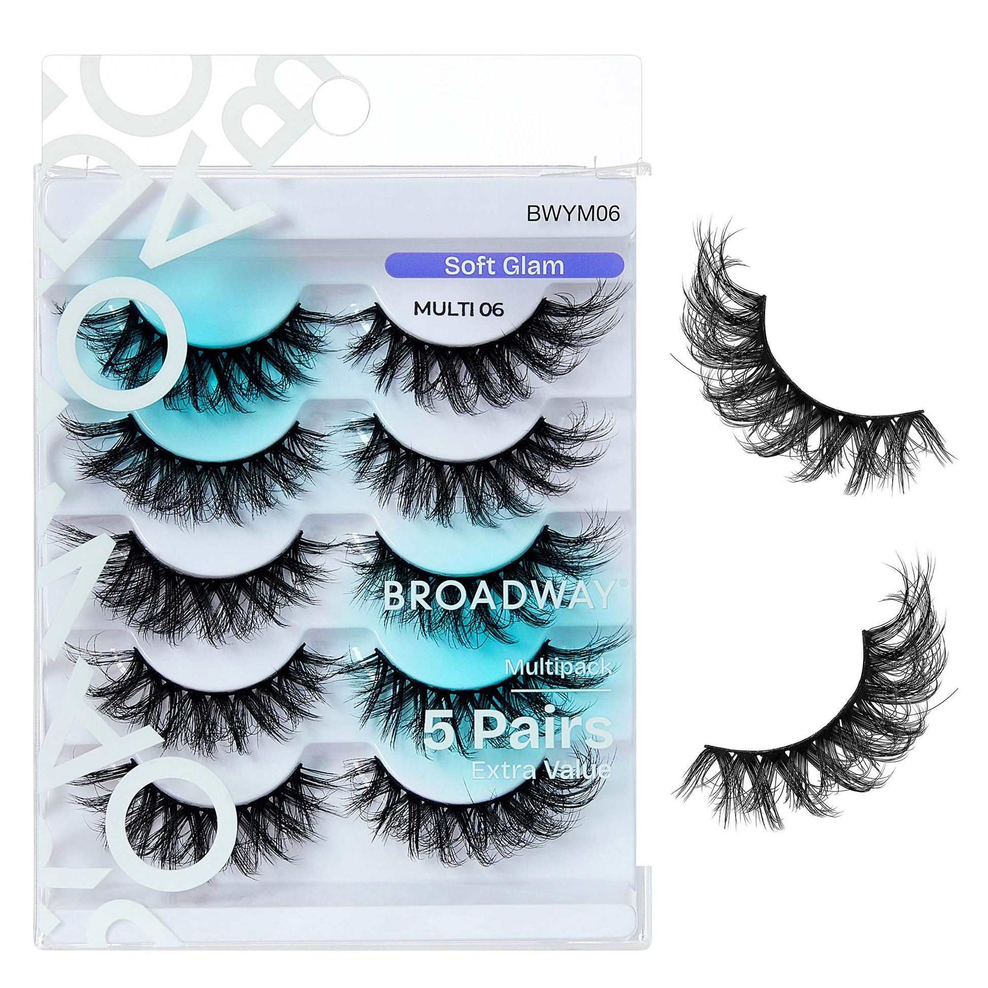 BWYM06_extra_007 "Broadway False Lashes Multipack - Faux Mink Wispy Volume Strip Eyelashes product view."