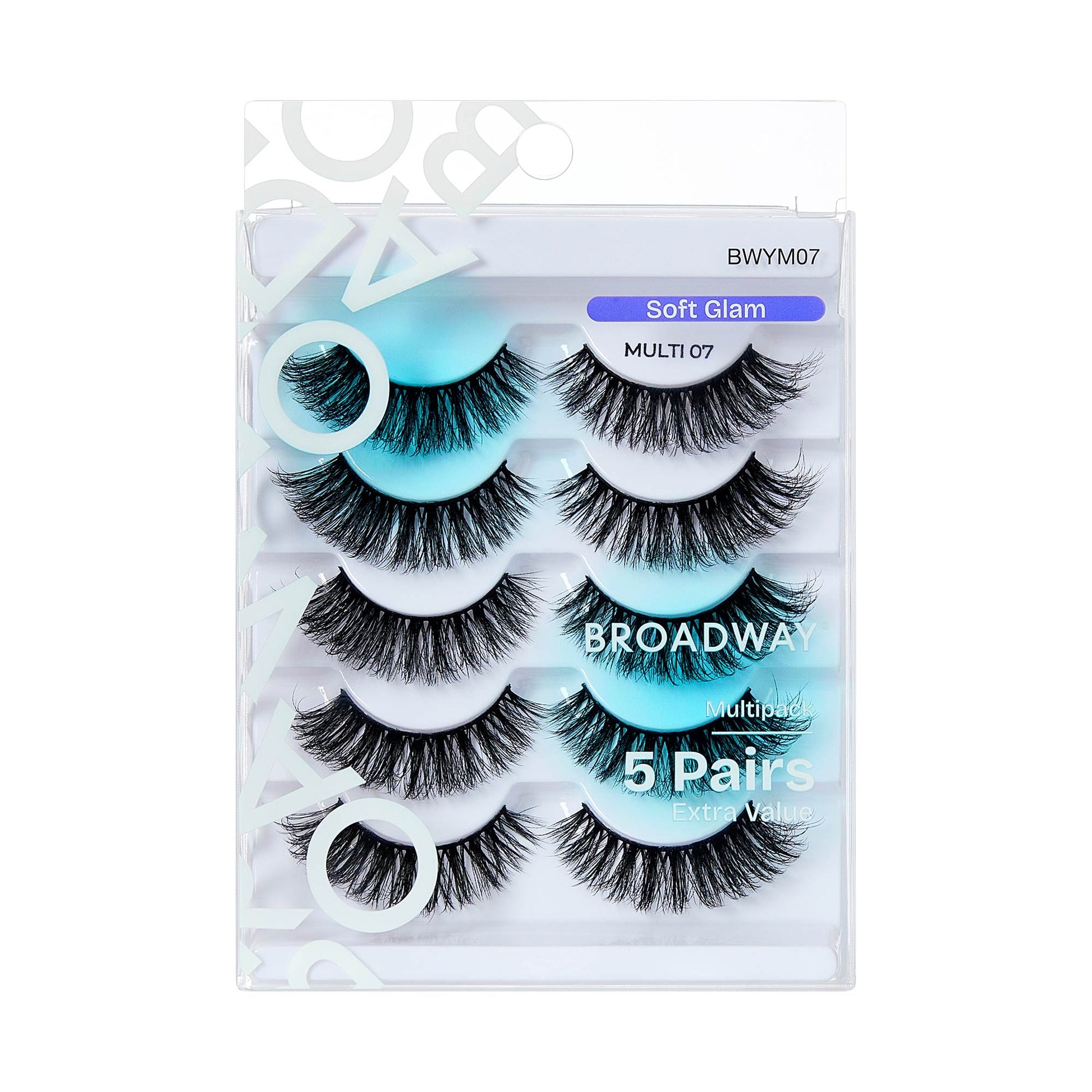 BWYM07_extra_008 "Broadway False Lashes Multipack - Faux Mink Wispy Volume Strip Eyelashes, package front."