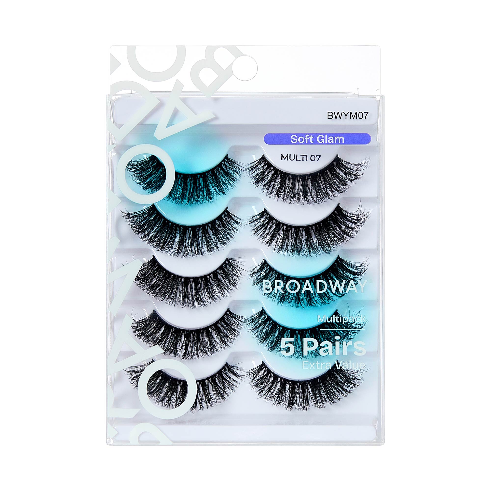 BWYM07_extra_008 "Broadway False Lashes Multipack - Faux Mink Wispy Volume Strip Eyelashes, package front."