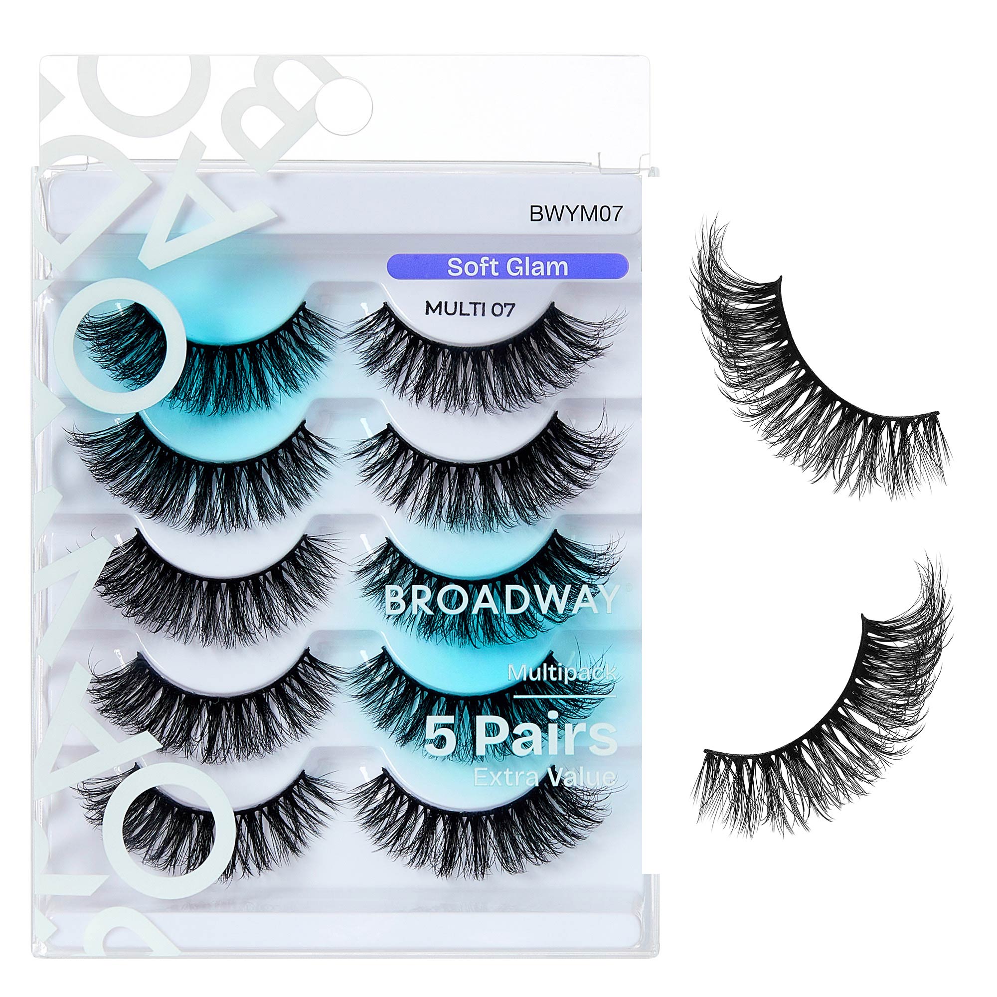BWYM07_extra_007 "Broadway False Lashes Multipack - Faux Mink Wispy Volume Strip Eyelashes product view."