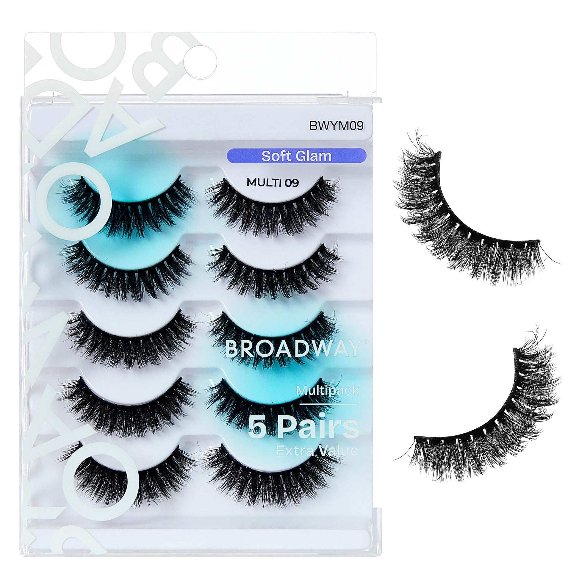 BWYM09_extra_007 "Broadway False Lashes Multipack - Faux Mink Wispy Volume Strip Eyelashes product view."