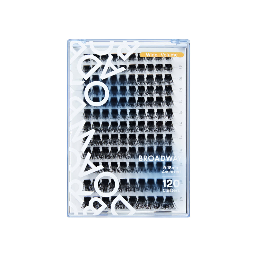 diym19_extra_009 "Broadway DIY Lash Clusters Mega Pack - 9-16mm Assorted Individual Lash Extensions, package front."