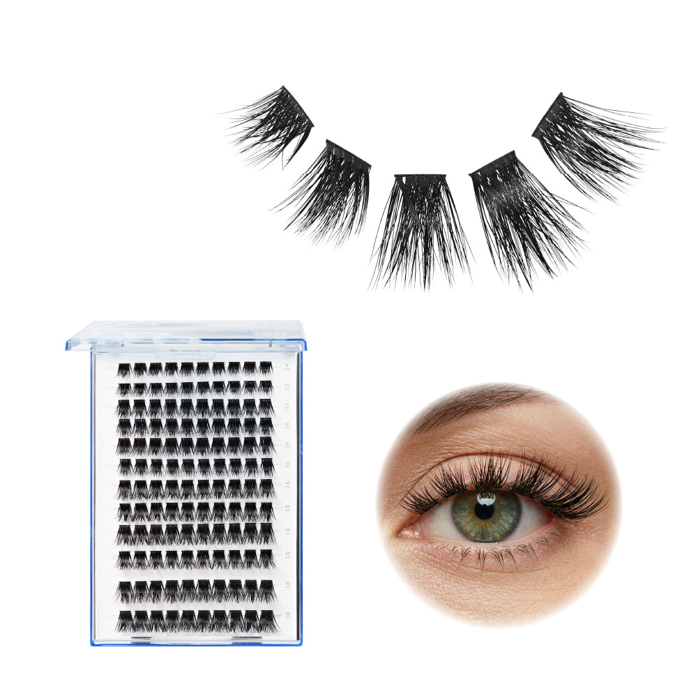 diym19_main "Broadway DIY Lash Clusters Mega Pack - 9-16mm Assorted Individual Lash Extensions in Wide Band / #DIYM19 product view."